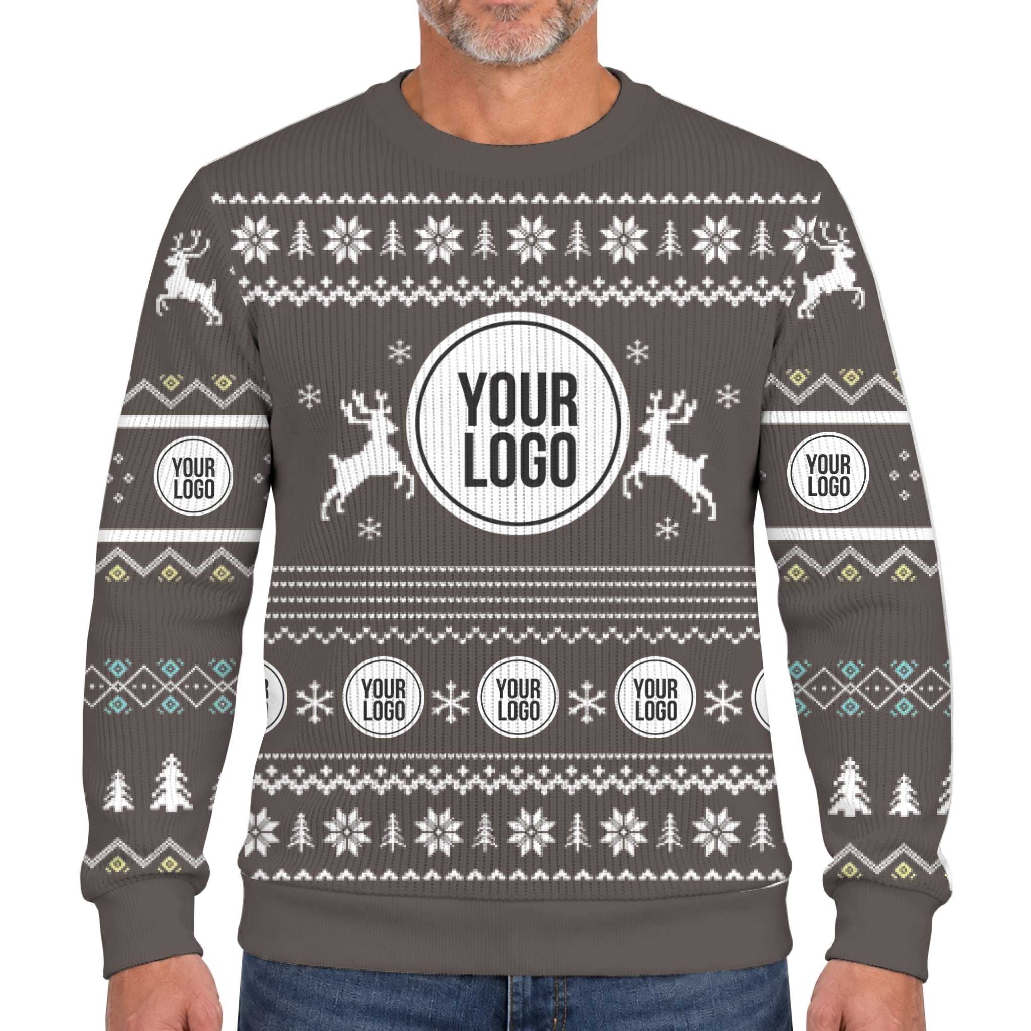 Custom Company Logo Christmas Soft Sweater With Reindeer 5
