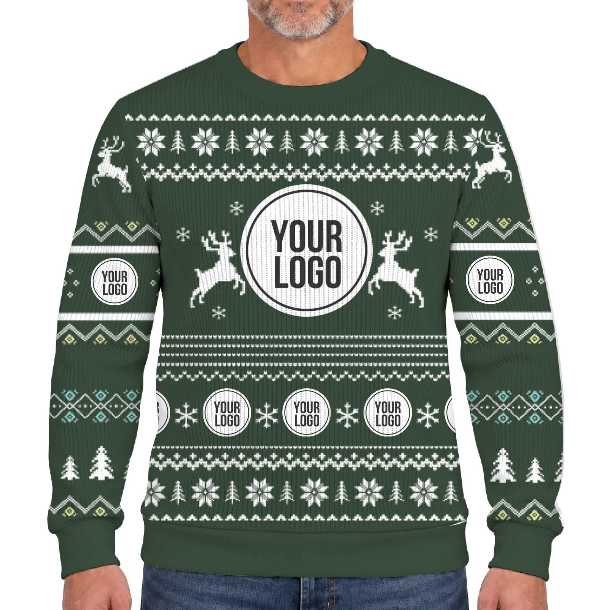Custom Company Logo Christmas Soft Sweater With Reindeer 6