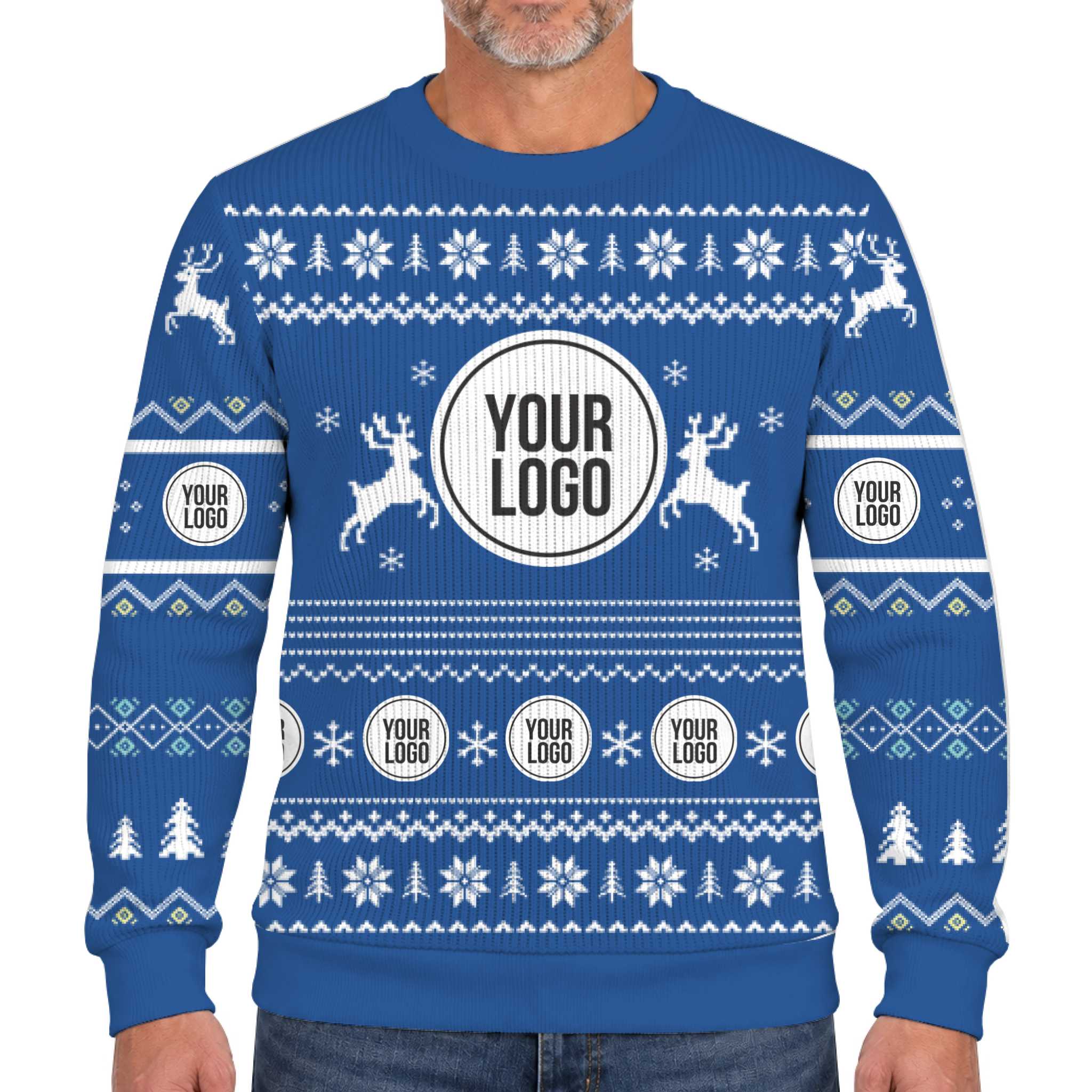 Custom Company Logo Christmas Soft Sweater With Reindeer 11