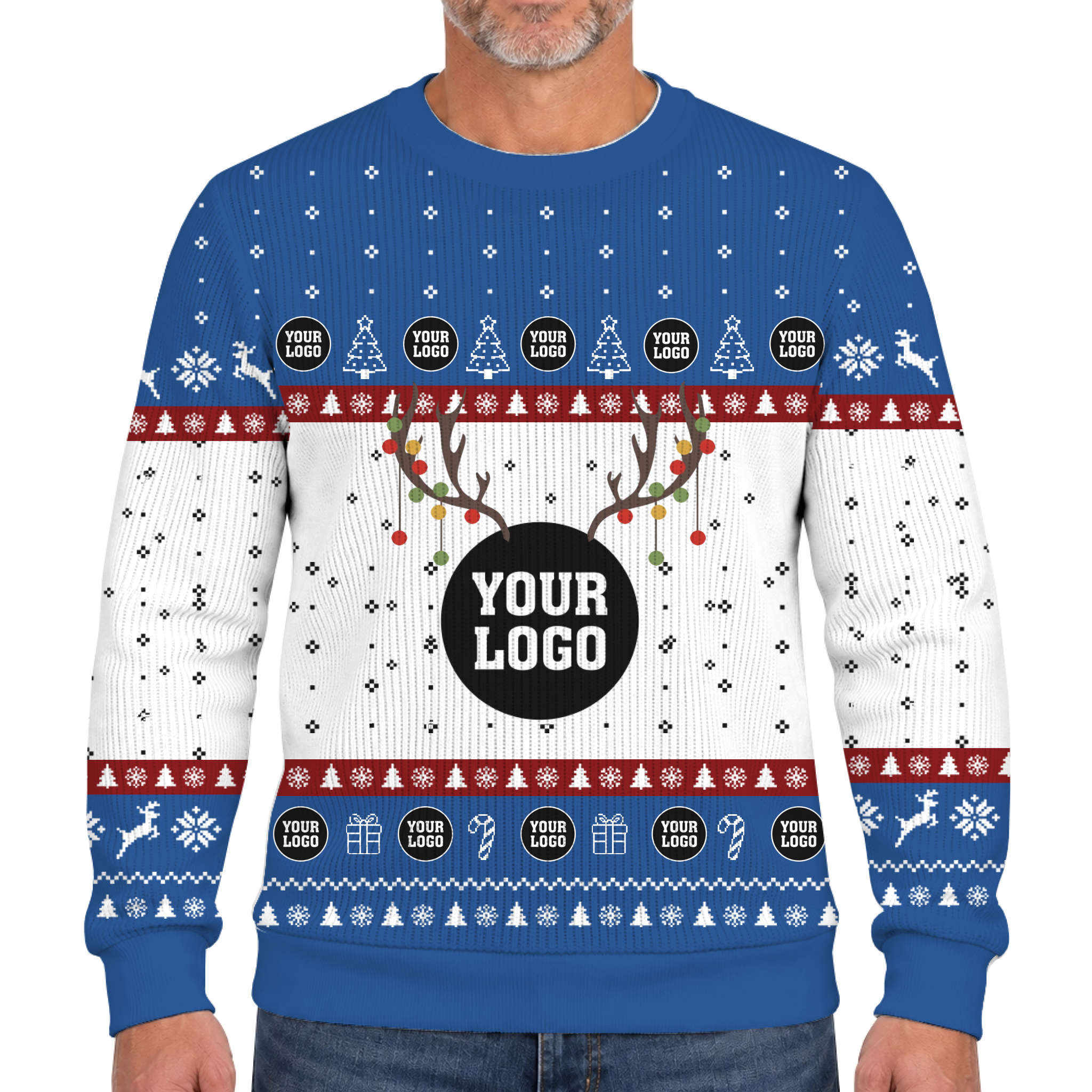Custom Company Logo Ugly Christmas Soft Sweater  11