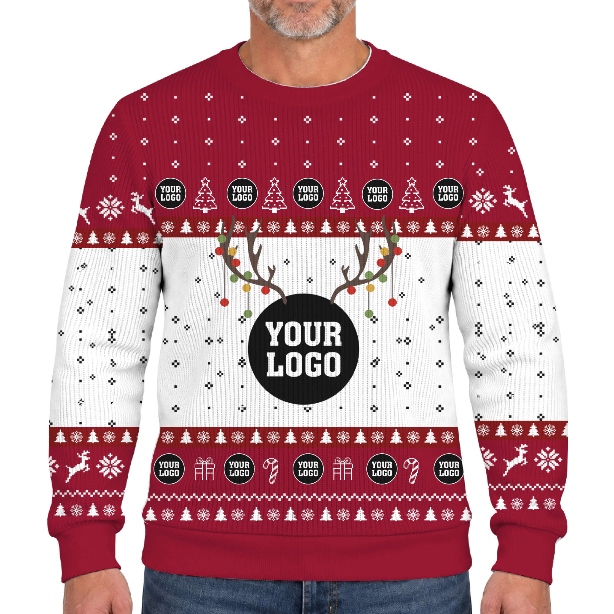 Custom Company Logo Ugly Christmas Soft Sweater  4