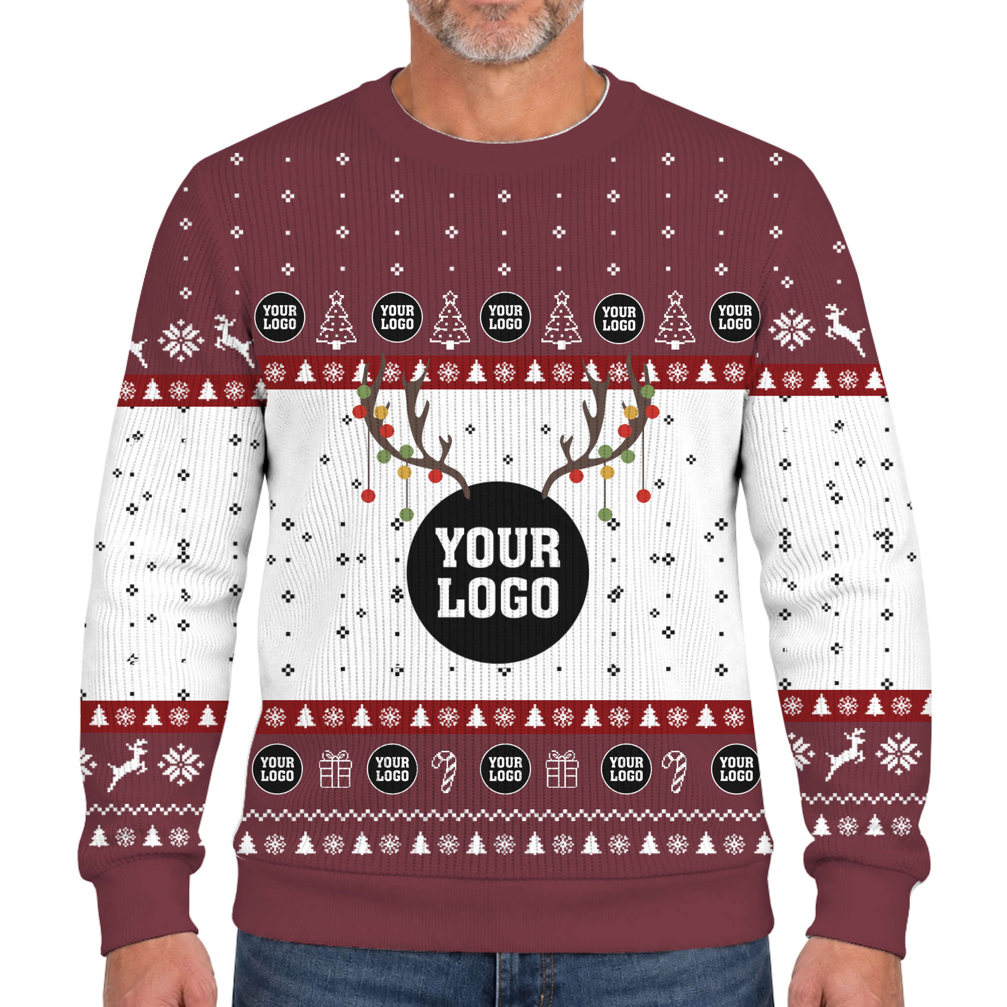 Custom Company Logo Ugly Christmas Soft Sweater  6