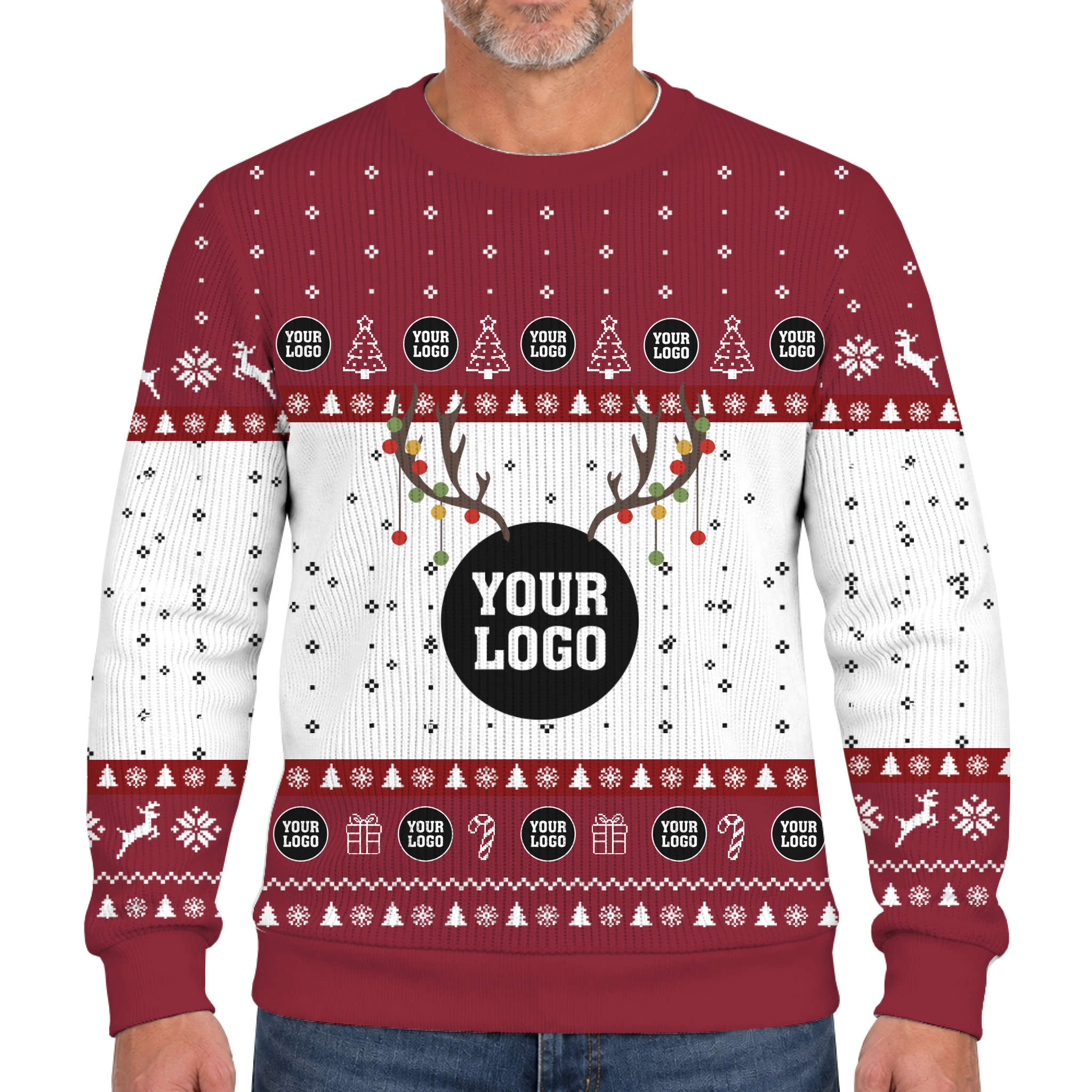 Custom Company Logo Ugly Christmas Soft Sweater  7