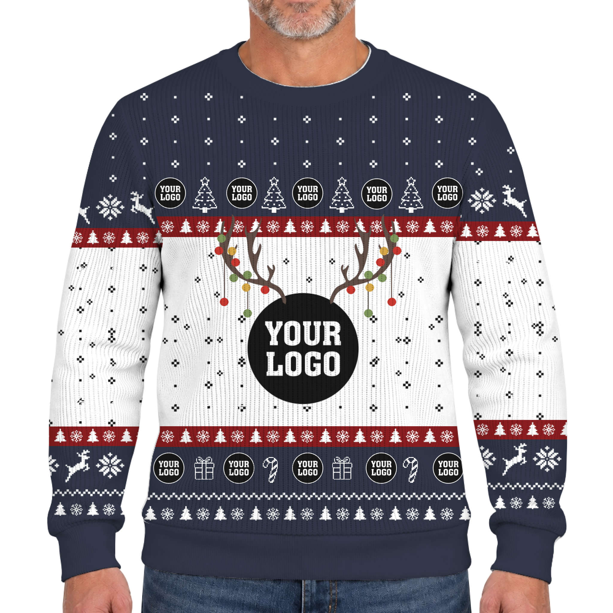 Custom Company Logo Ugly Christmas Soft Sweater  8