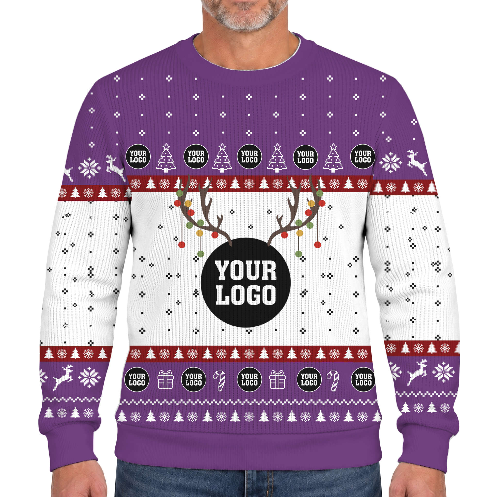 Custom Company Logo Ugly Christmas Soft Sweater  9