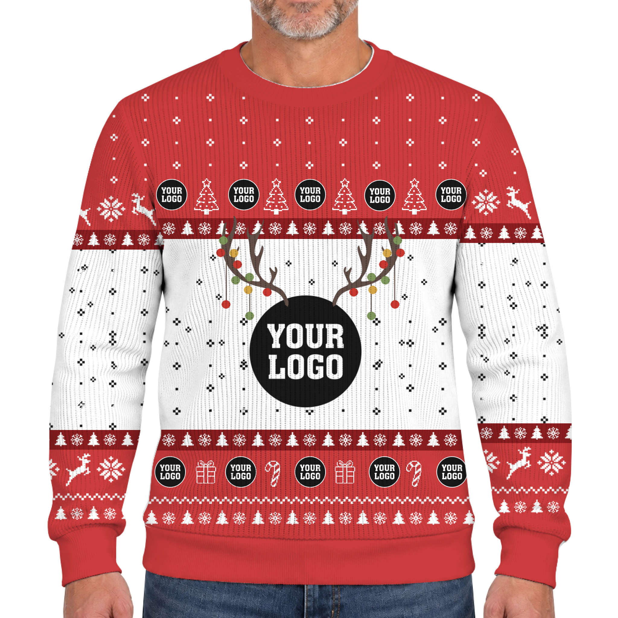 Custom Company Logo Ugly Christmas Soft Sweater  10