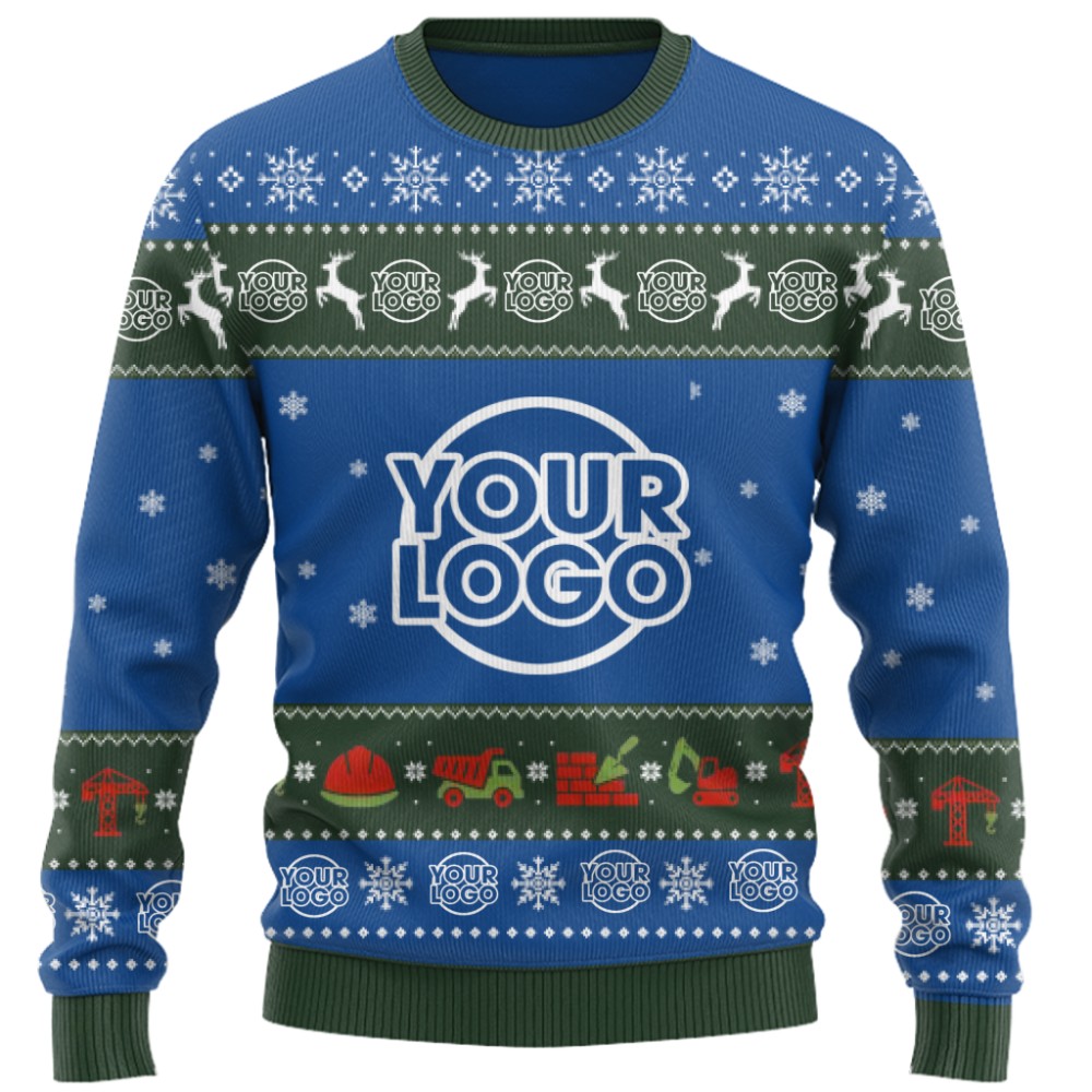 Custom Construction Company Logo Christmas Sweater 10