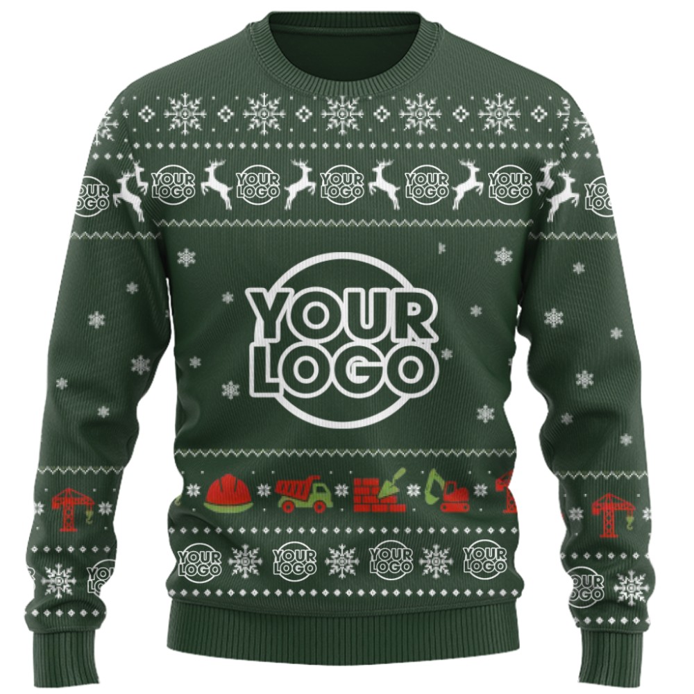 Custom Construction Company Logo Christmas Sweater 5