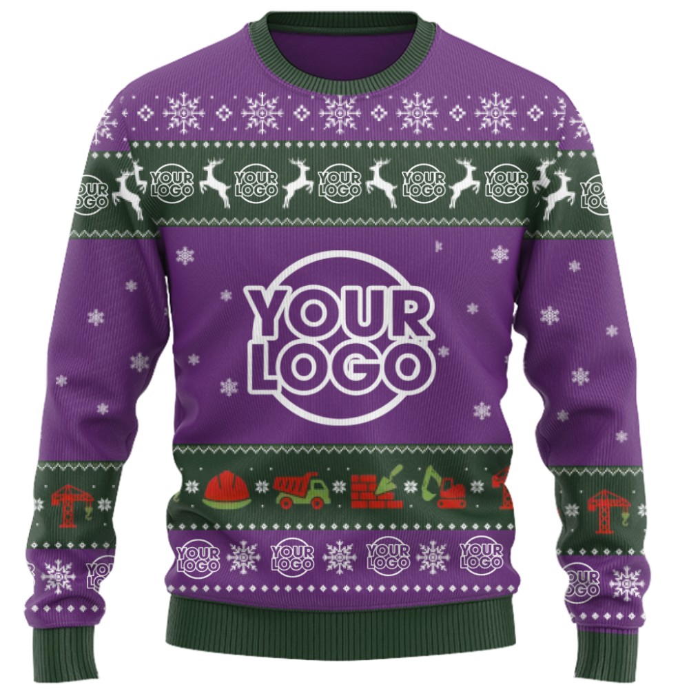 Custom Construction Company Logo Christmas Sweater 9