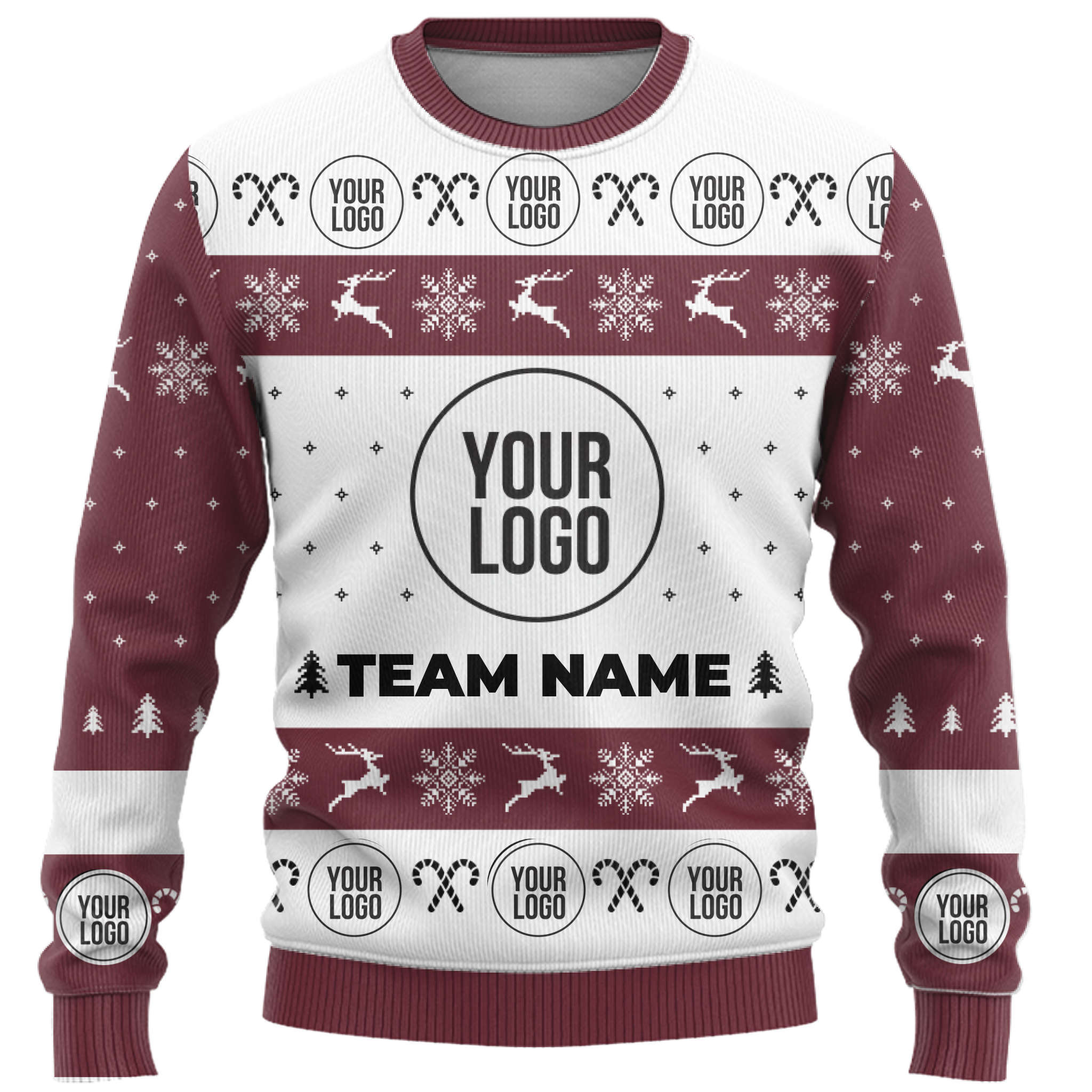 Custom Logo And Group Name Ugly Christmas Sweater 4