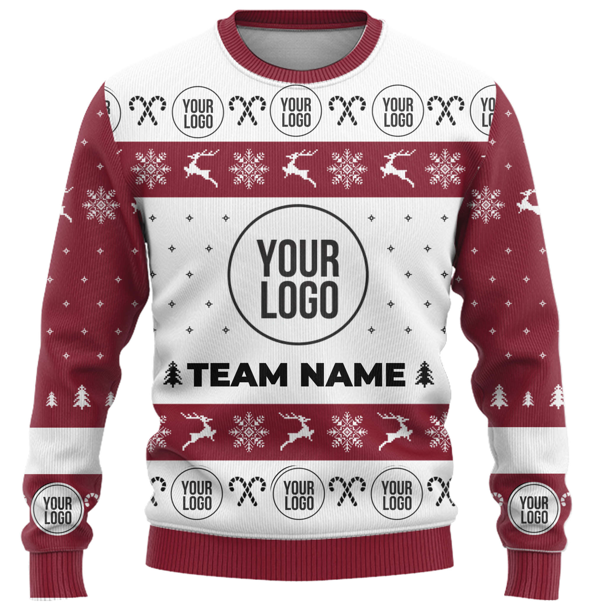 Custom Logo And Group Name Ugly Christmas Sweater 5