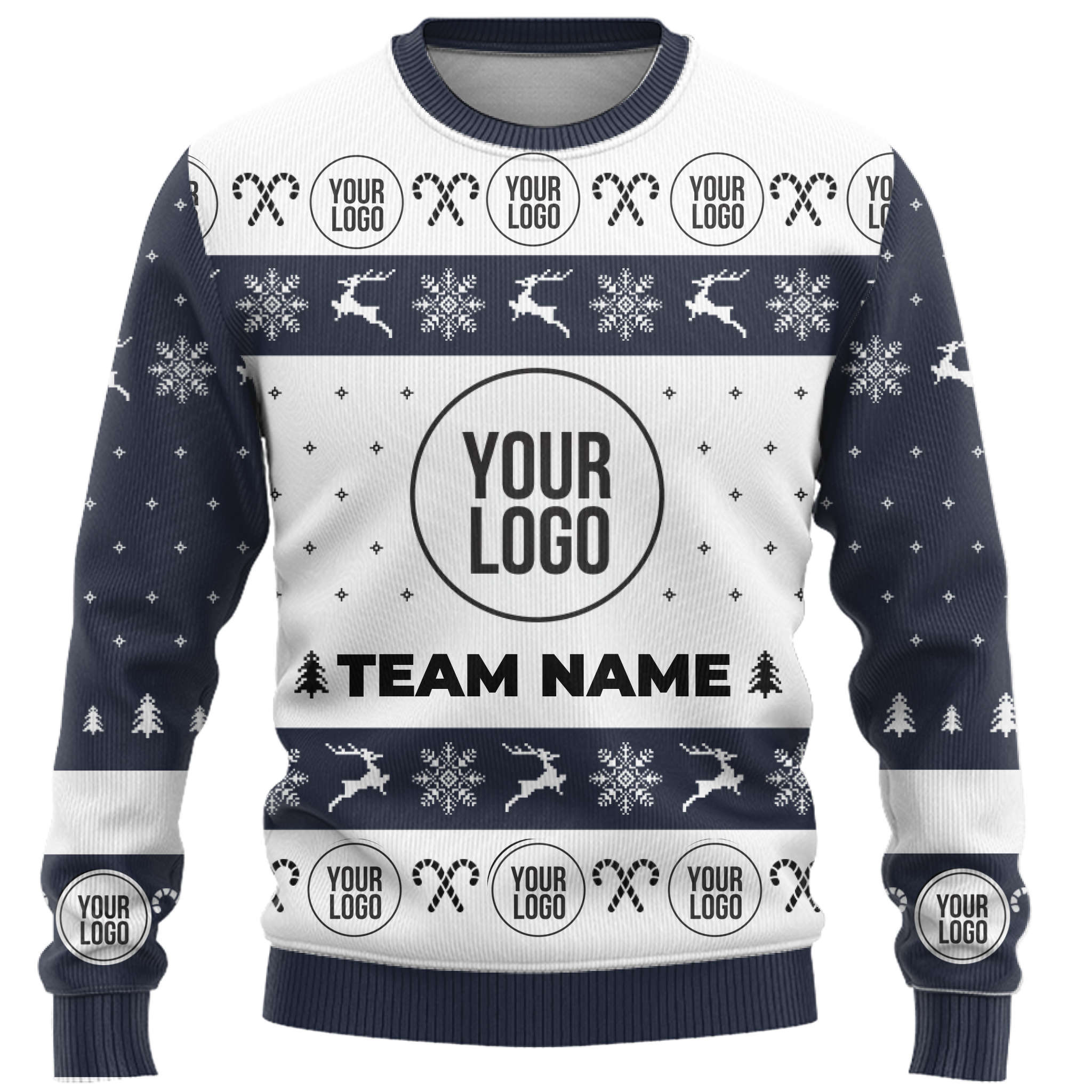 Custom Logo And Group Name Ugly Christmas Sweater 6