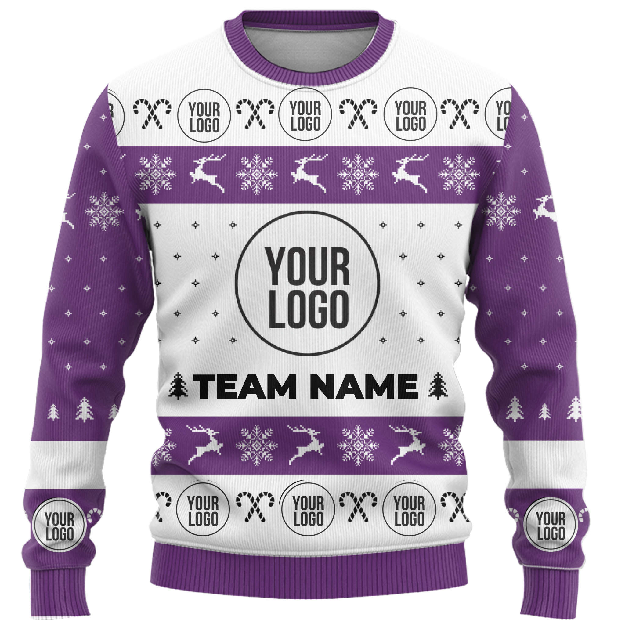Custom Logo And Group Name Ugly Christmas Sweater 7