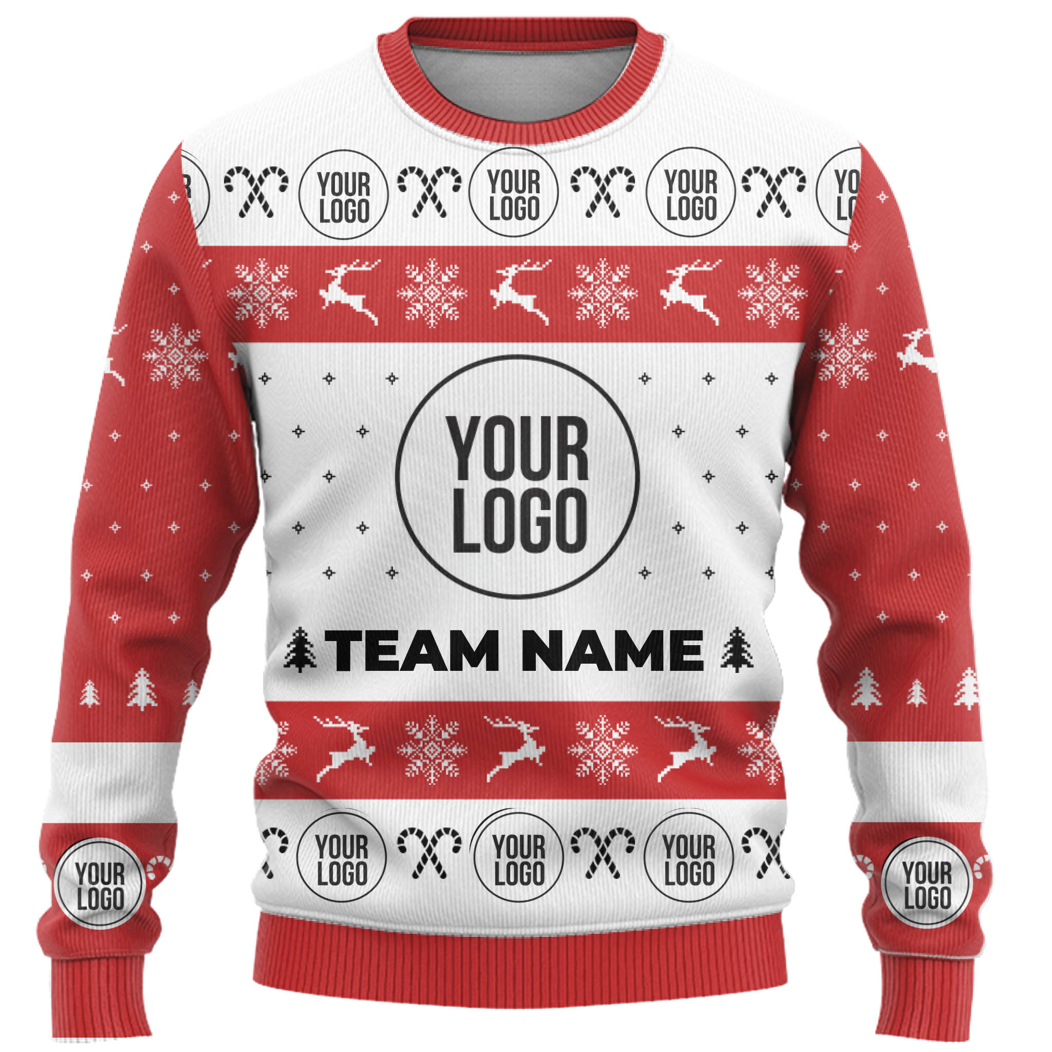 Custom Logo And Group Name Ugly Christmas Sweater 2