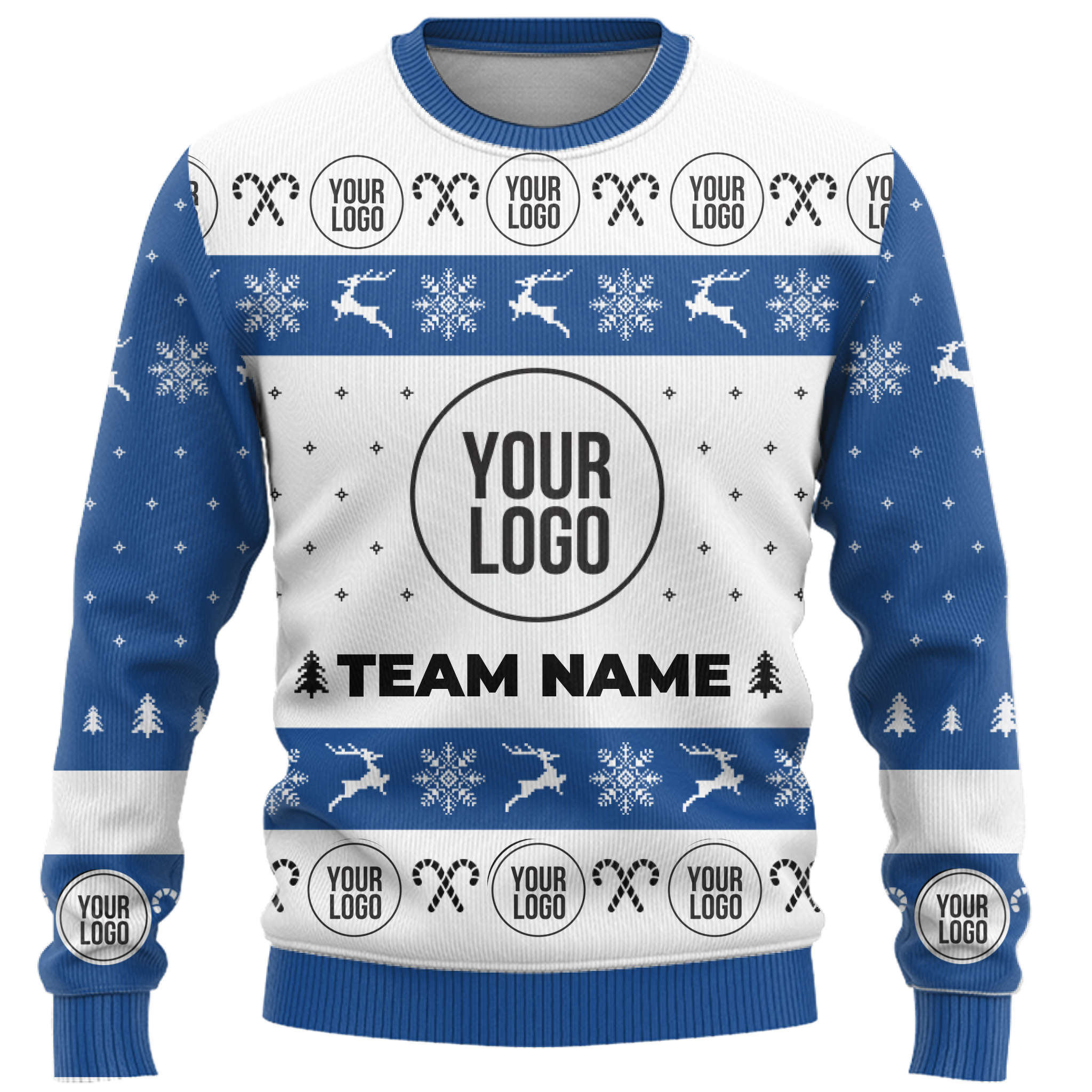 Custom Logo And Group Name Ugly Christmas Sweater 3