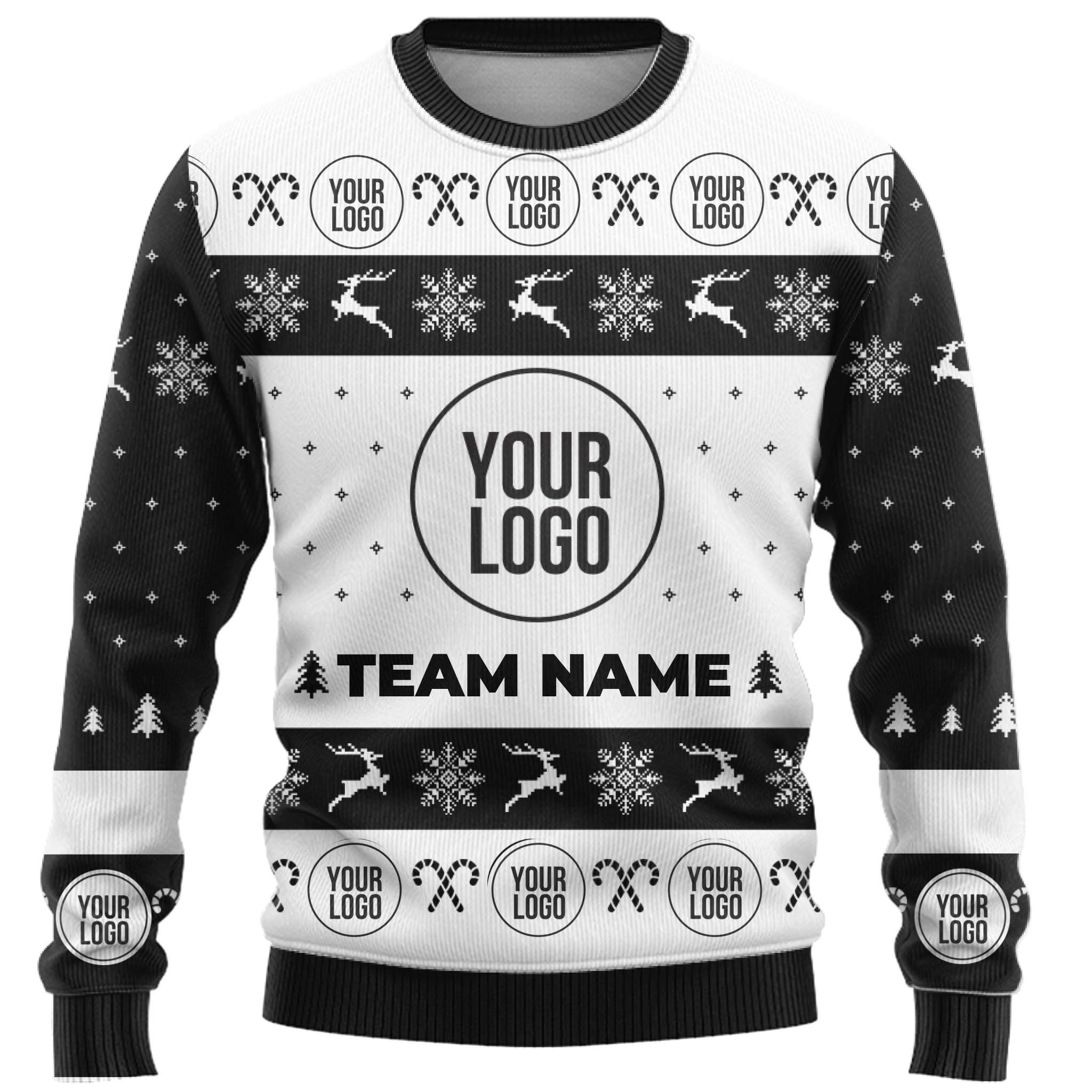 Custom Logo And Group Name Ugly Christmas Sweater 8