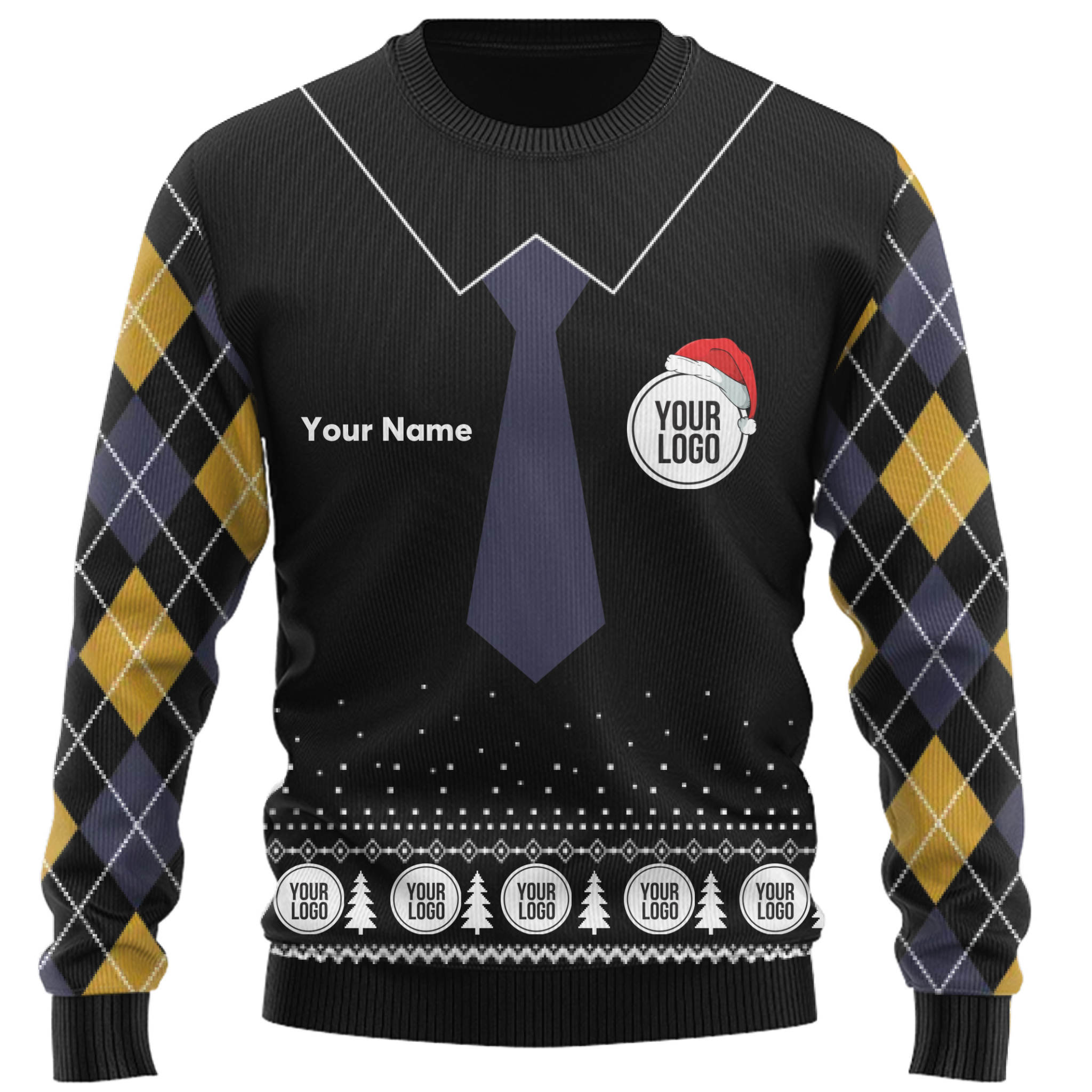 Custom Logo And Name Suit-like Ugly Christmas Sweater  2