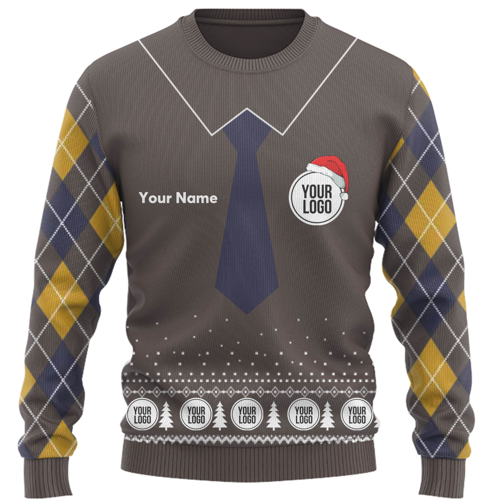 Custom Logo And Name Suit-like Ugly Christmas Sweater  4