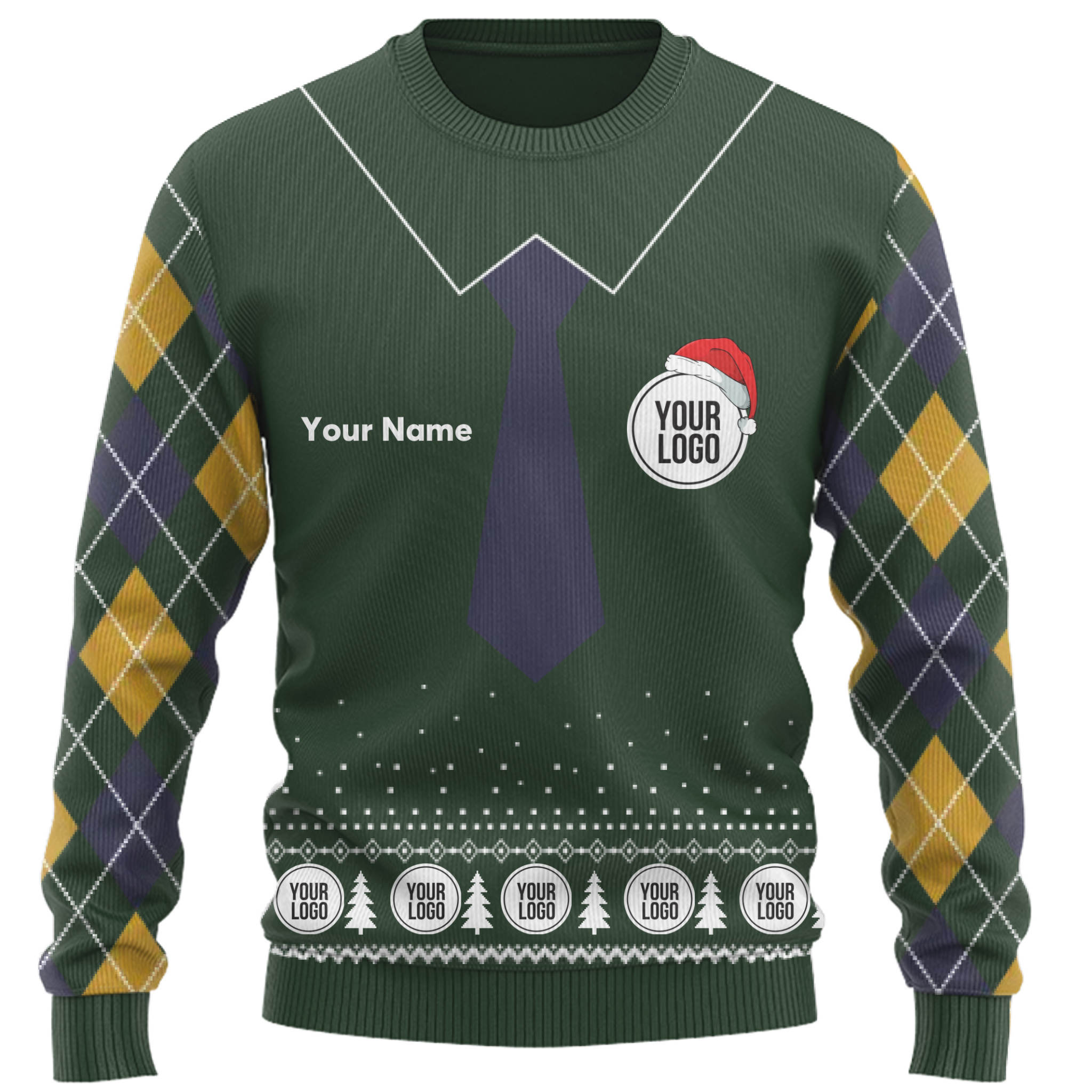 Custom Logo And Name Suit-like Ugly Christmas Sweater  5