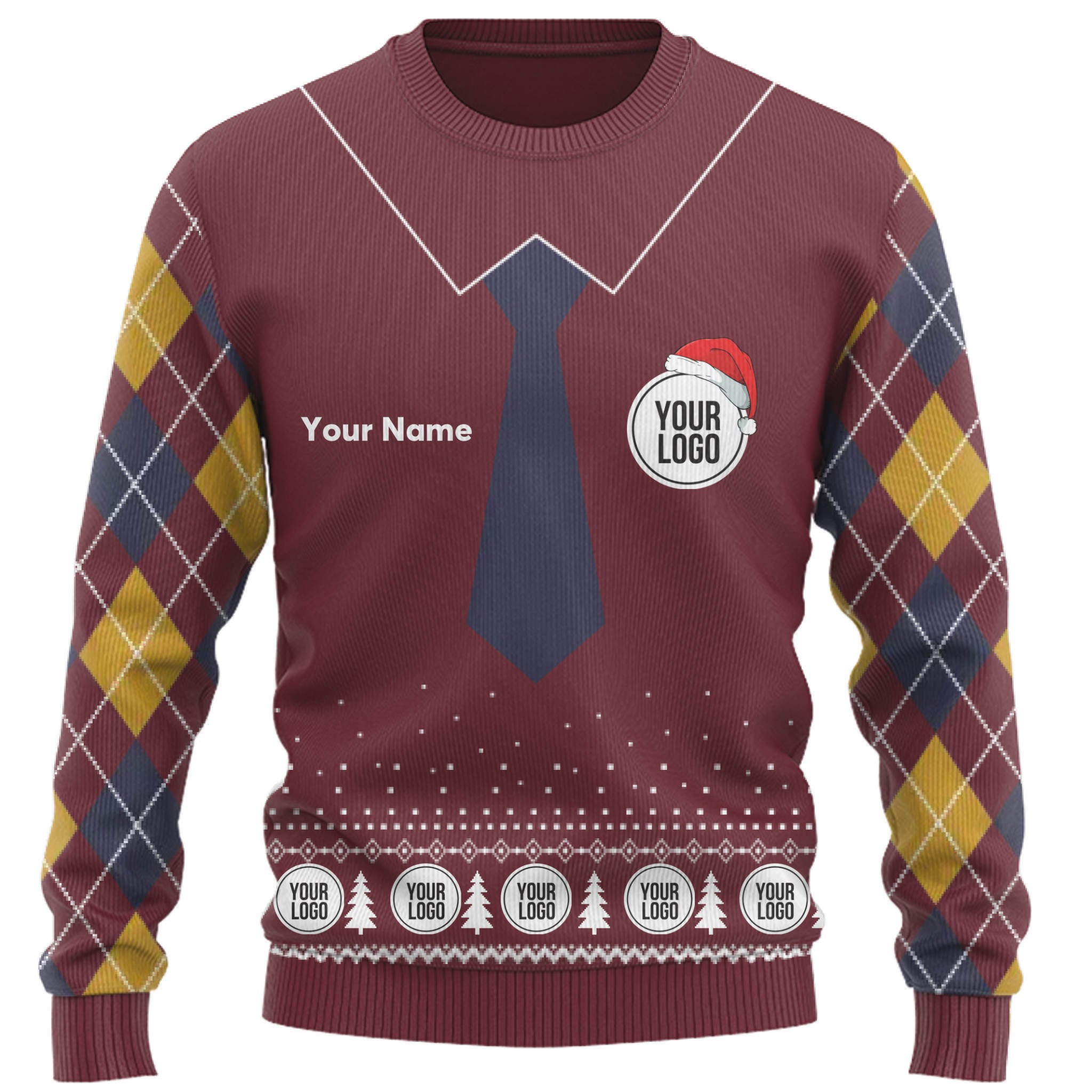 Custom Logo And Name Suit-like Ugly Christmas Sweater  6