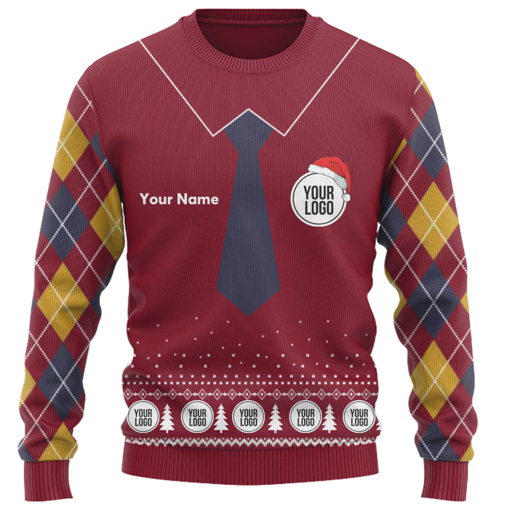 Custom Logo And Name Suit-like Ugly Christmas Sweater  7