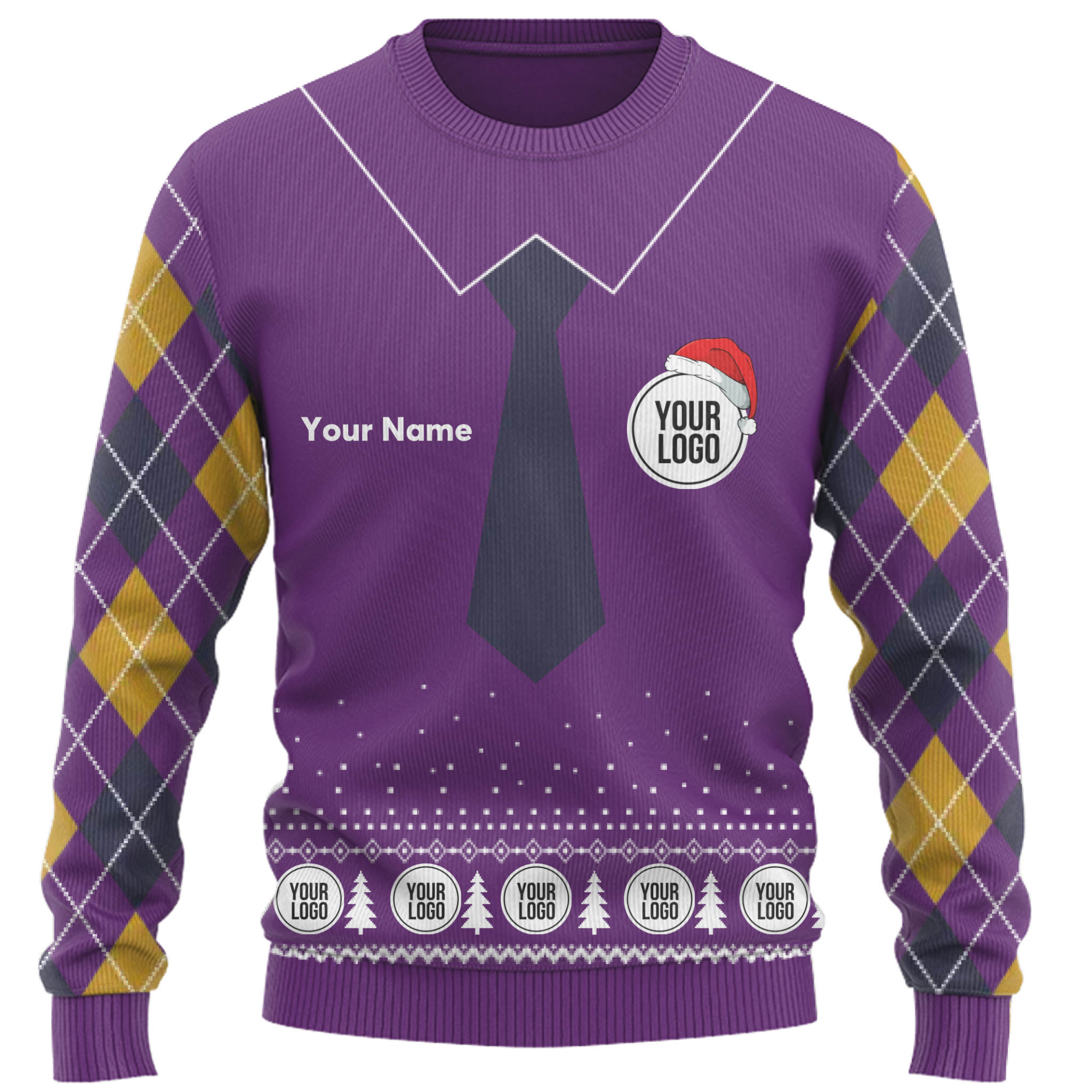 Custom Logo And Name Suit-like Ugly Christmas Sweater  8