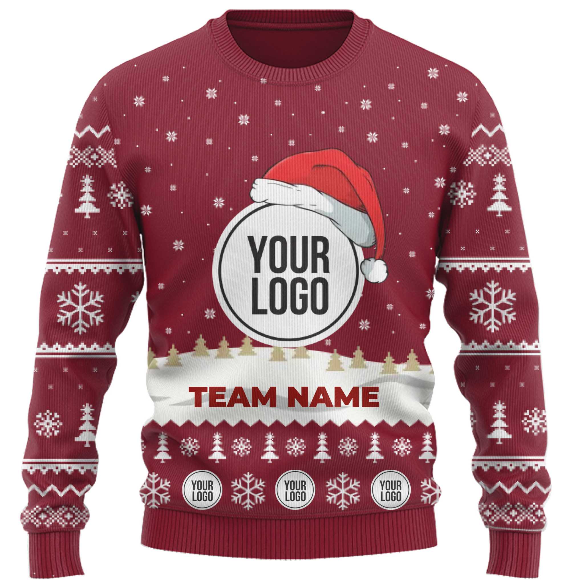Custom Logo And Text Ugly Christmas Sweater For Group 4