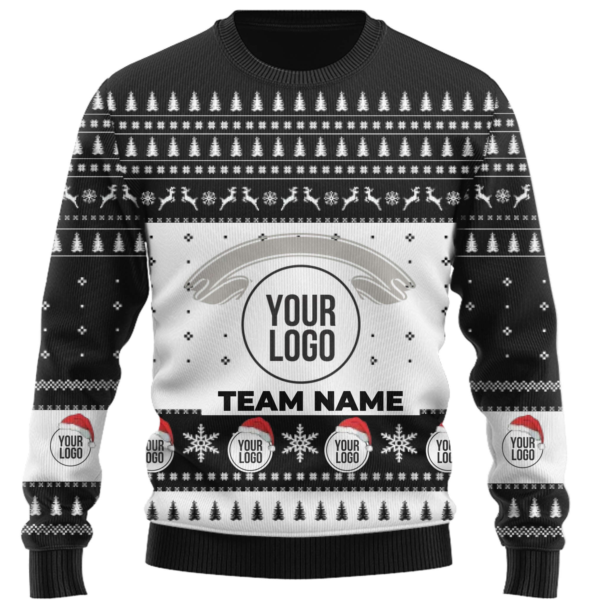 Custom Logo And Text Ugly Christmas Sweater For Teams 3