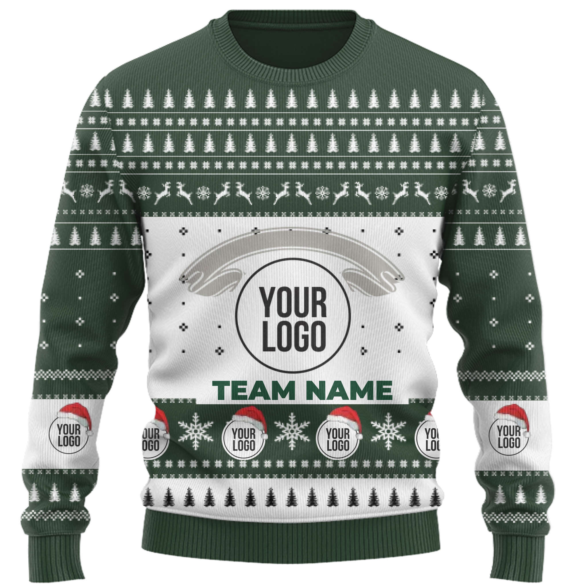 Custom Logo And Text Ugly Christmas Sweater For Teams 5