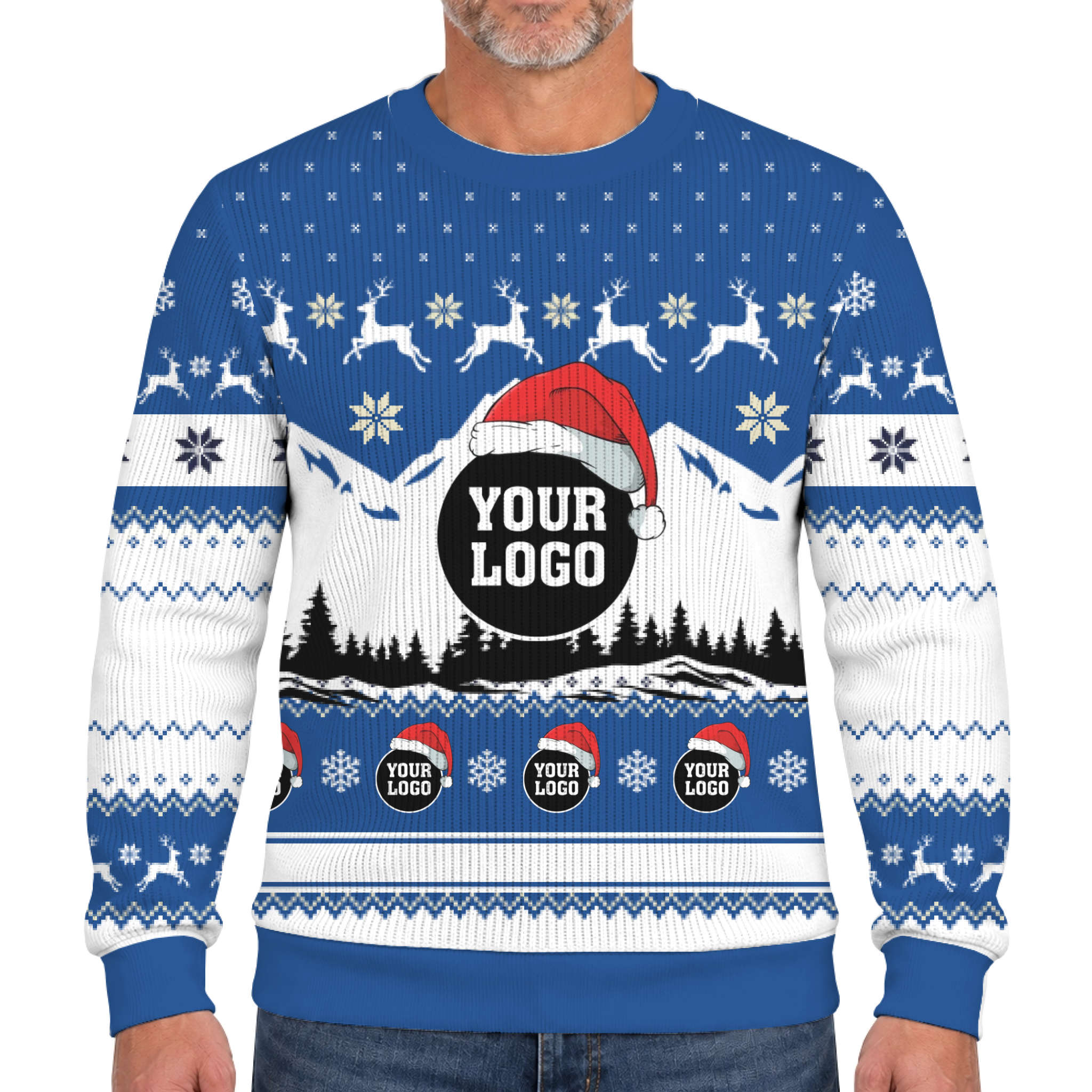 Custom Logo Christmas Mountain Lookalike Knit Sweater  4