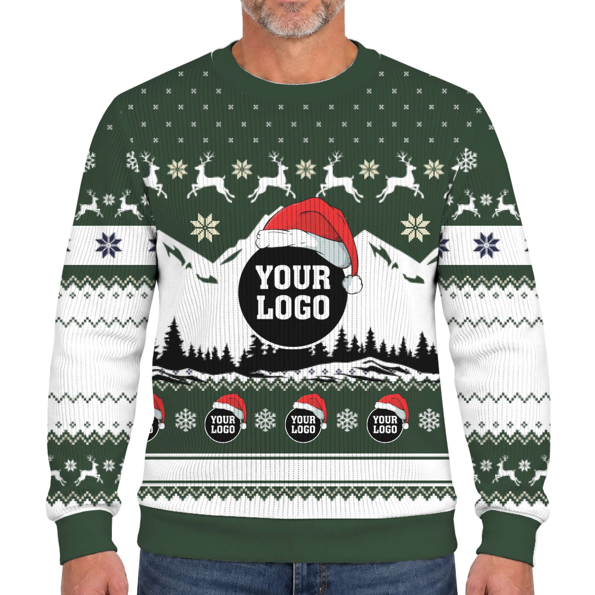 Custom Logo Christmas Mountain Lookalike Knit Sweater  11