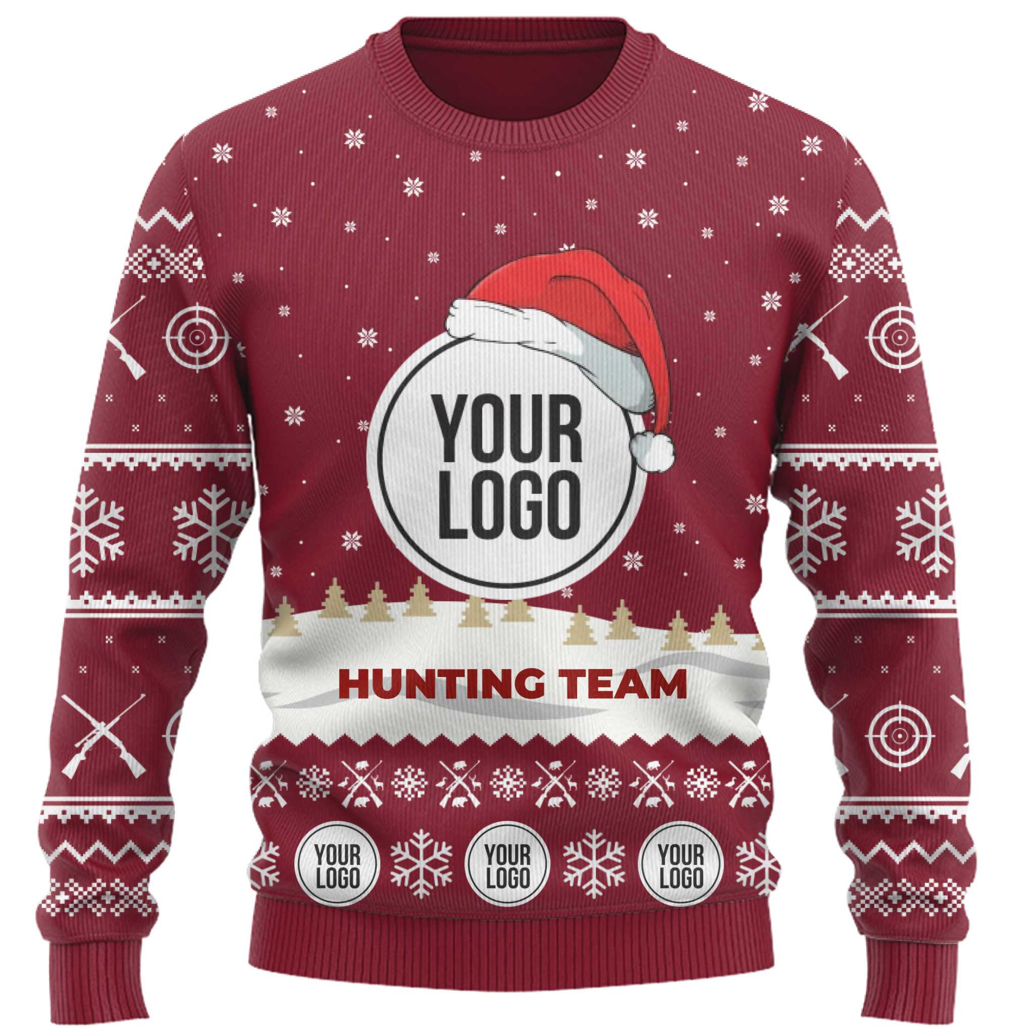 Custom Logo Hunting Team Ugly Christmas Sweater  2