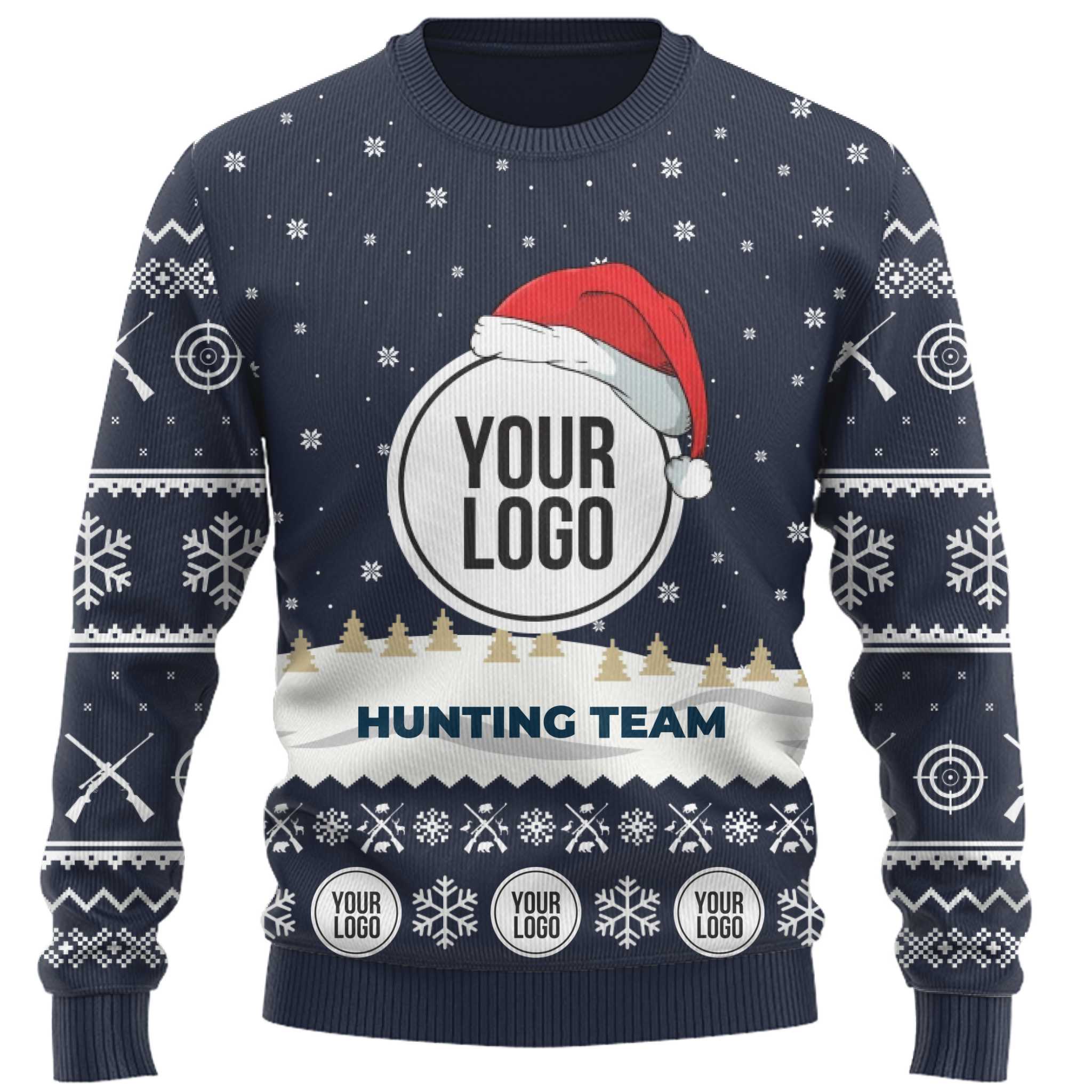 Custom Logo Hunting Team Ugly Christmas Sweater  4