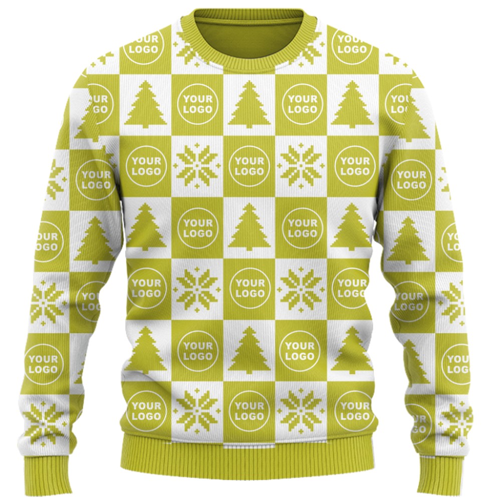 Custom Logo Or Face Checkerboard Ugly Christmas Sweater 5