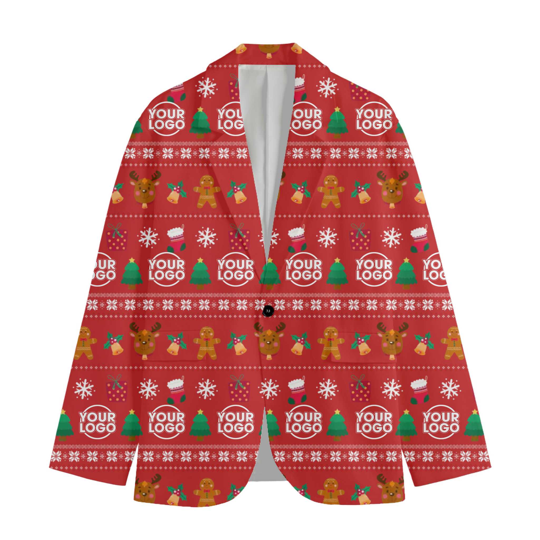 Custom Logo Or Face Christmas Jacket With Pants Or Tie  3