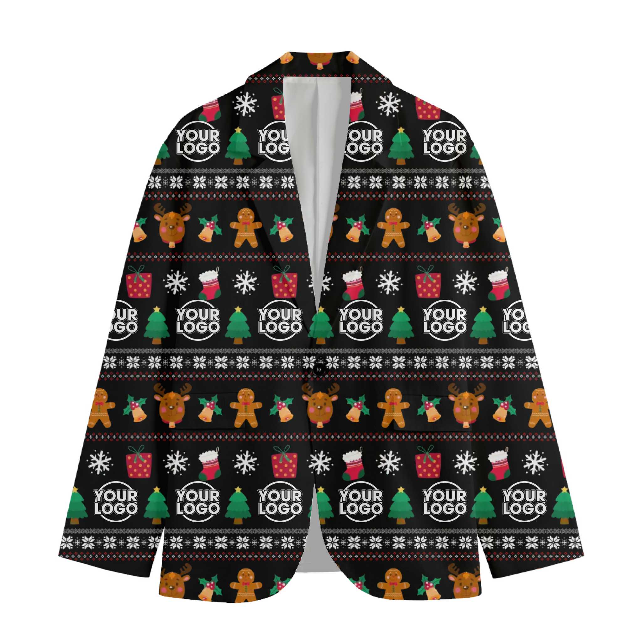 Custom Logo Or Face Christmas Jacket With Pants Or Tie  5