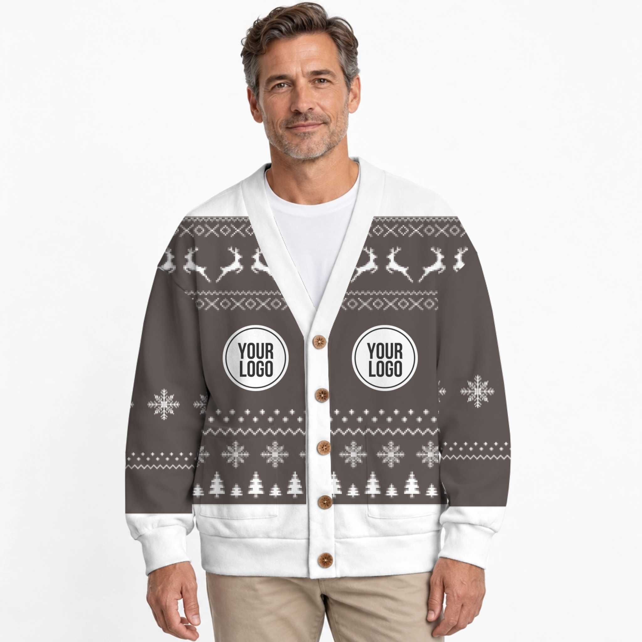 Custom Logo Or Face Ugly Christmas Cardigan  4