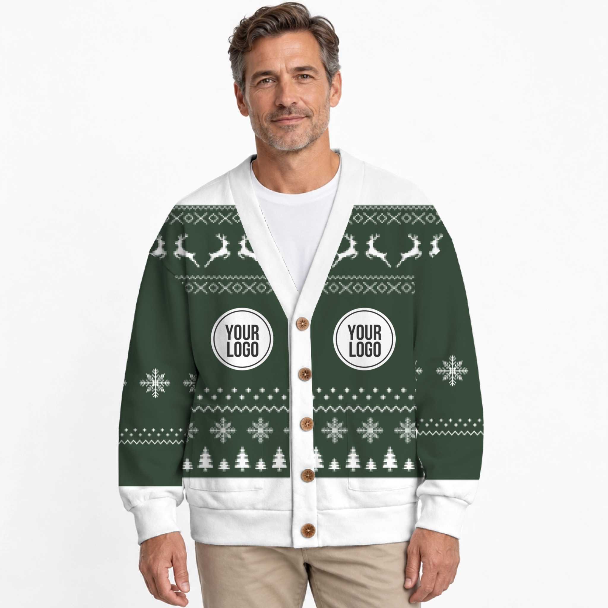 Custom Logo Or Face Ugly Christmas Cardigan  5