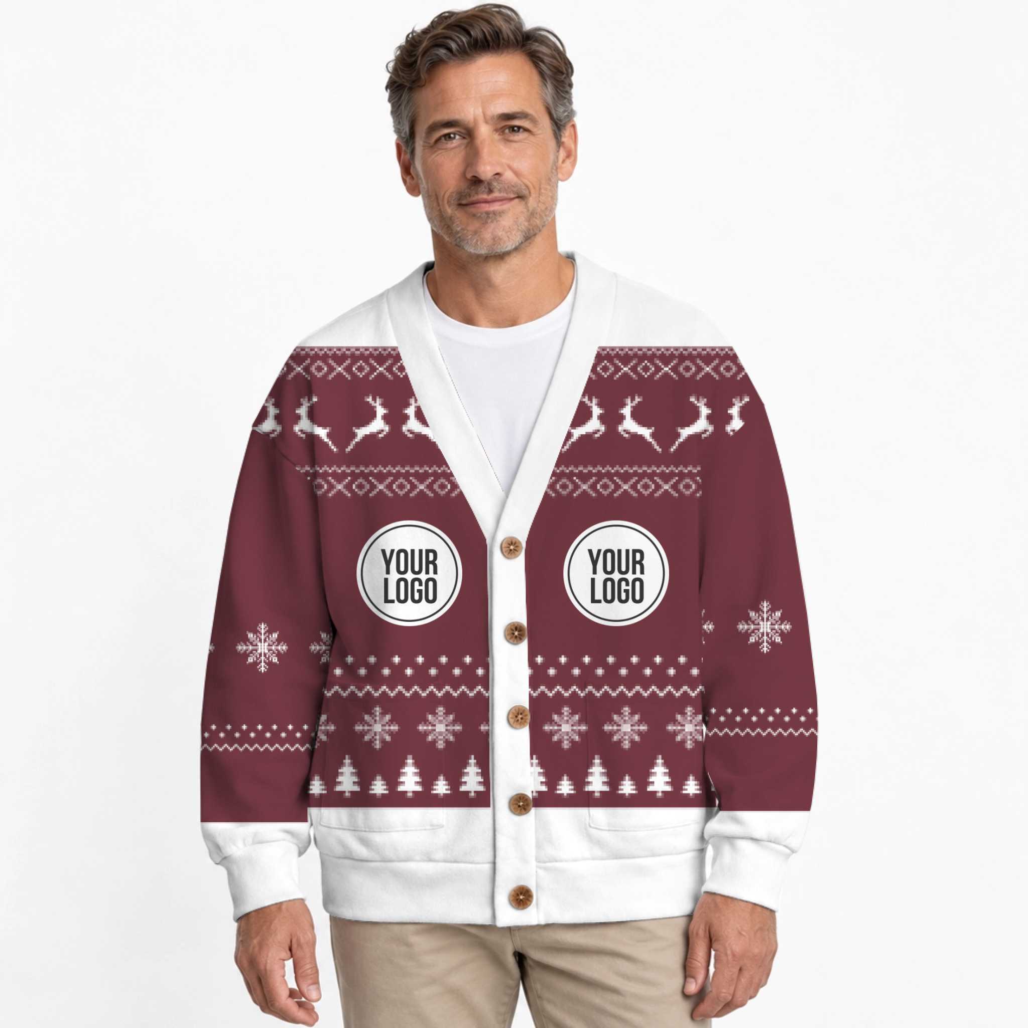 Custom Logo Or Face Ugly Christmas Cardigan  6