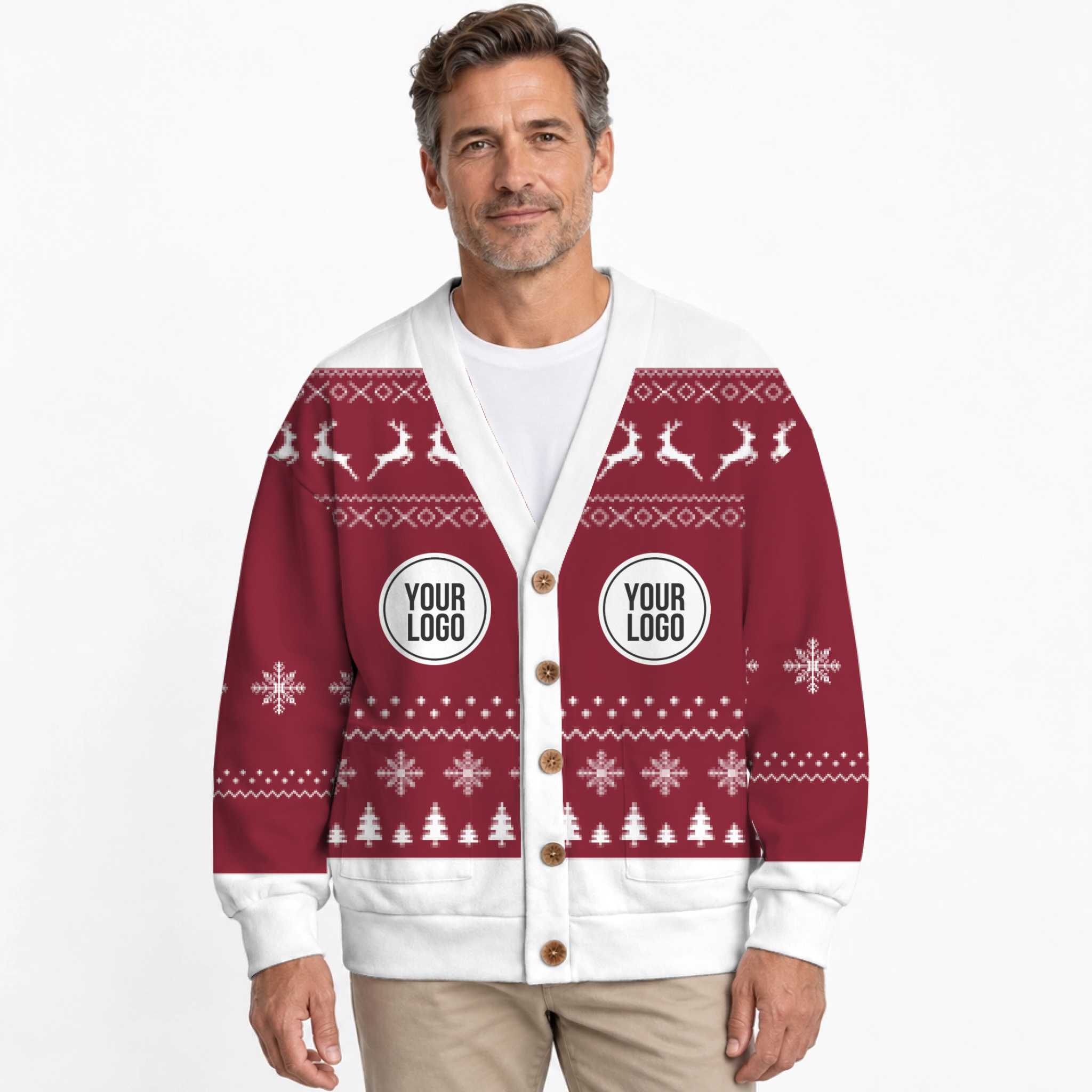 Custom Logo Or Face Ugly Christmas Cardigan  7