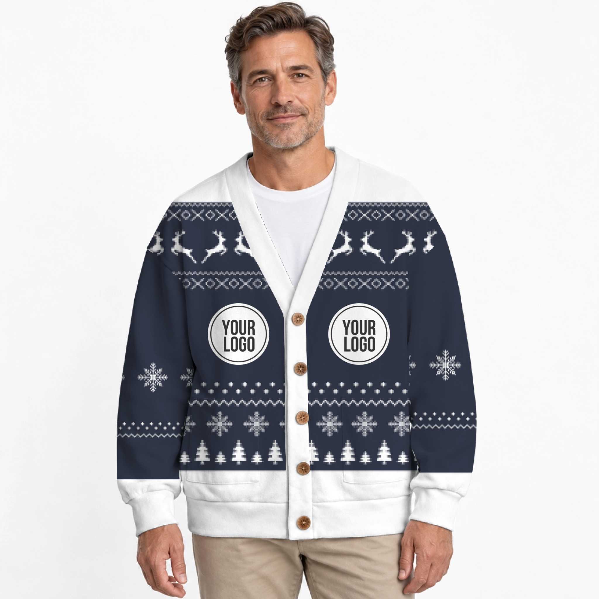 Custom Logo Or Face Ugly Christmas Cardigan  8