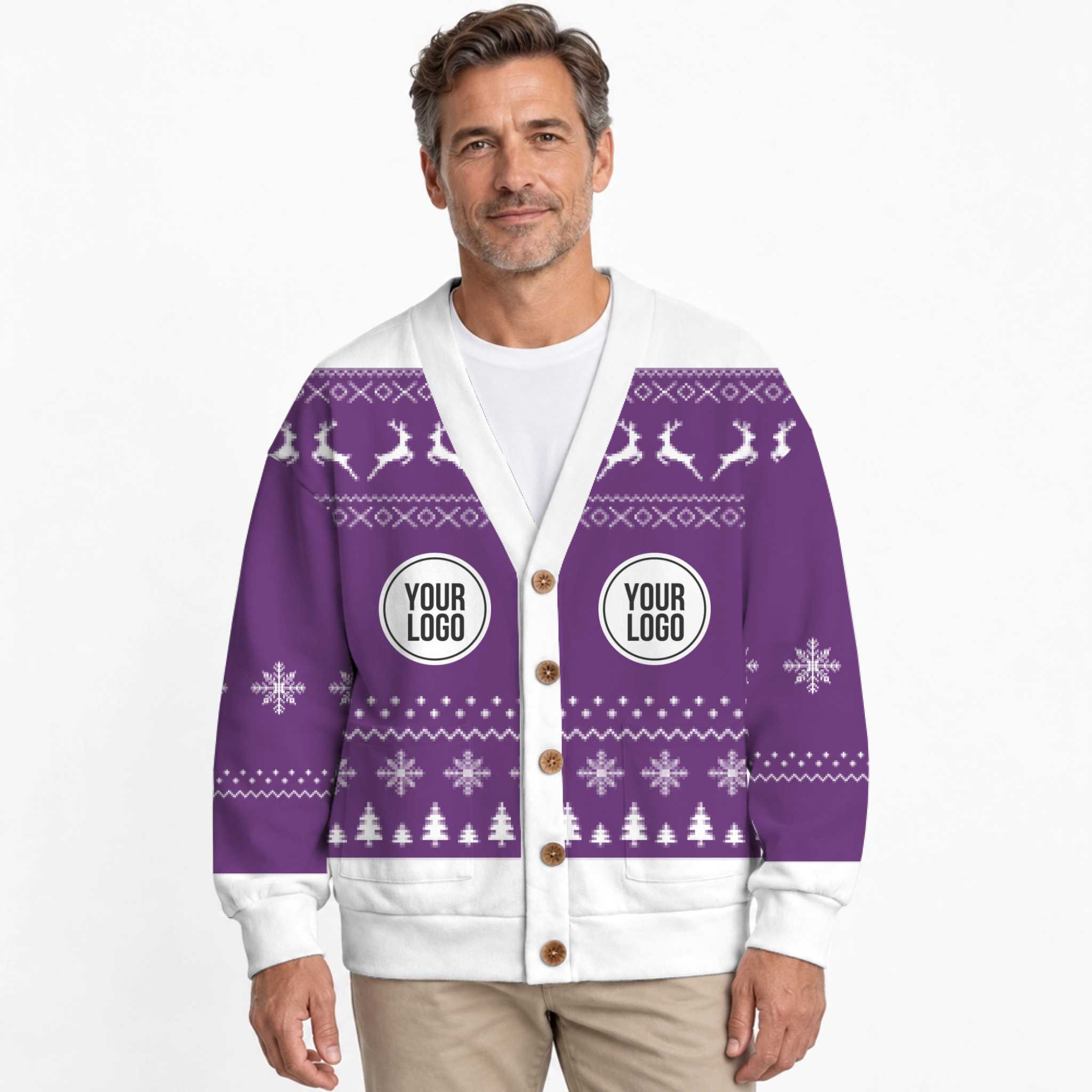 Custom Logo Or Face Ugly Christmas Cardigan  9