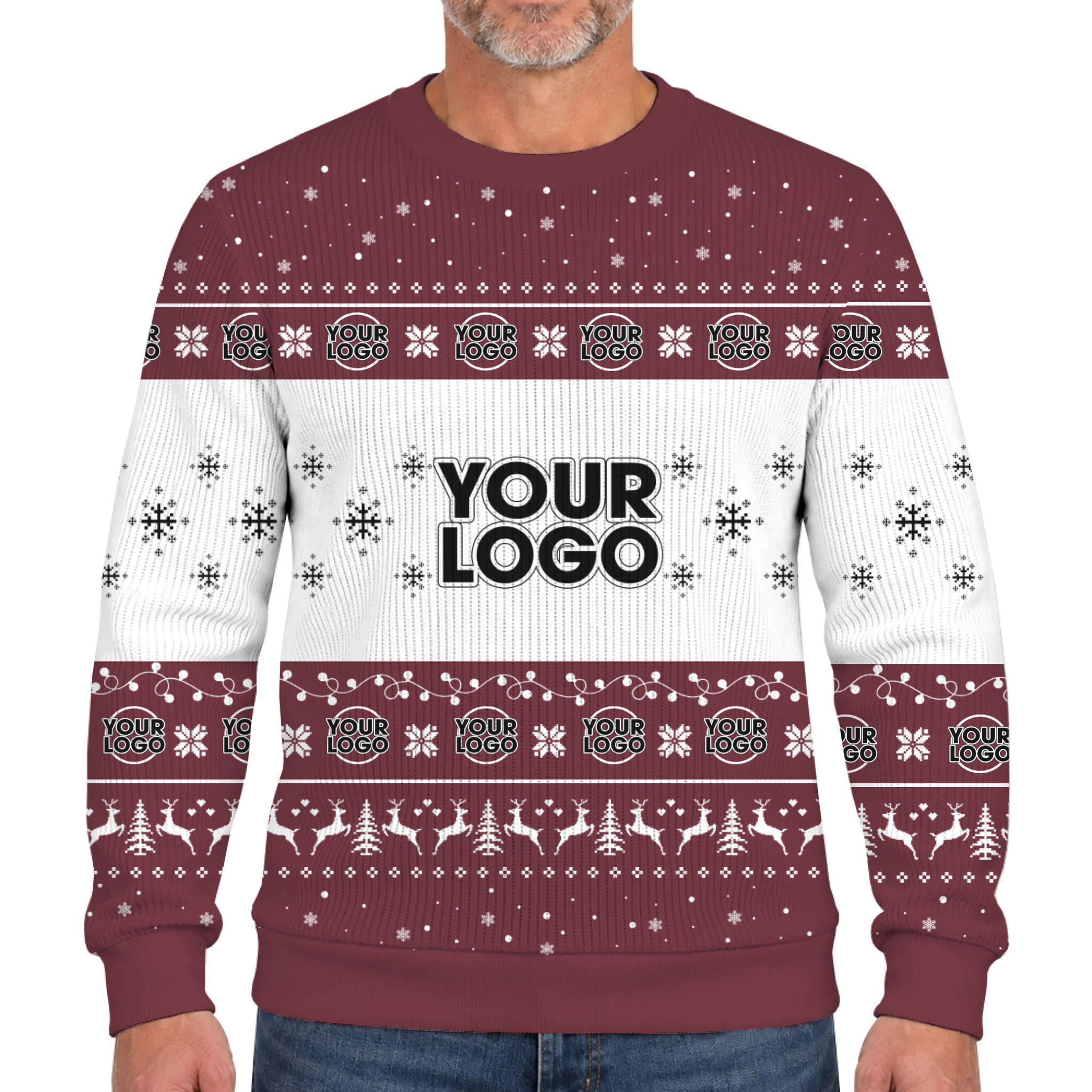 Custom Logo Or Face Ugly Christmas Lookalike Knit Sweater  8