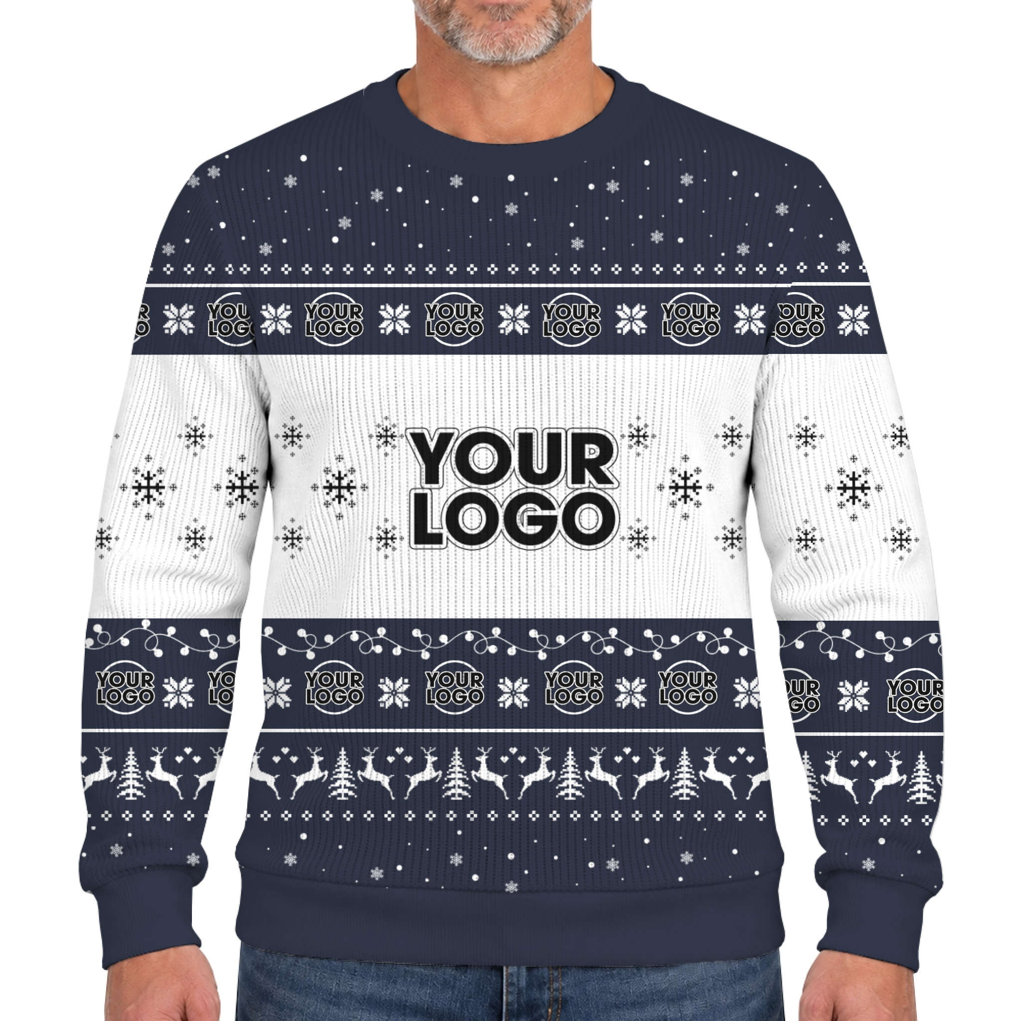 Custom Logo Or Face Ugly Christmas Lookalike Knit Sweater  10