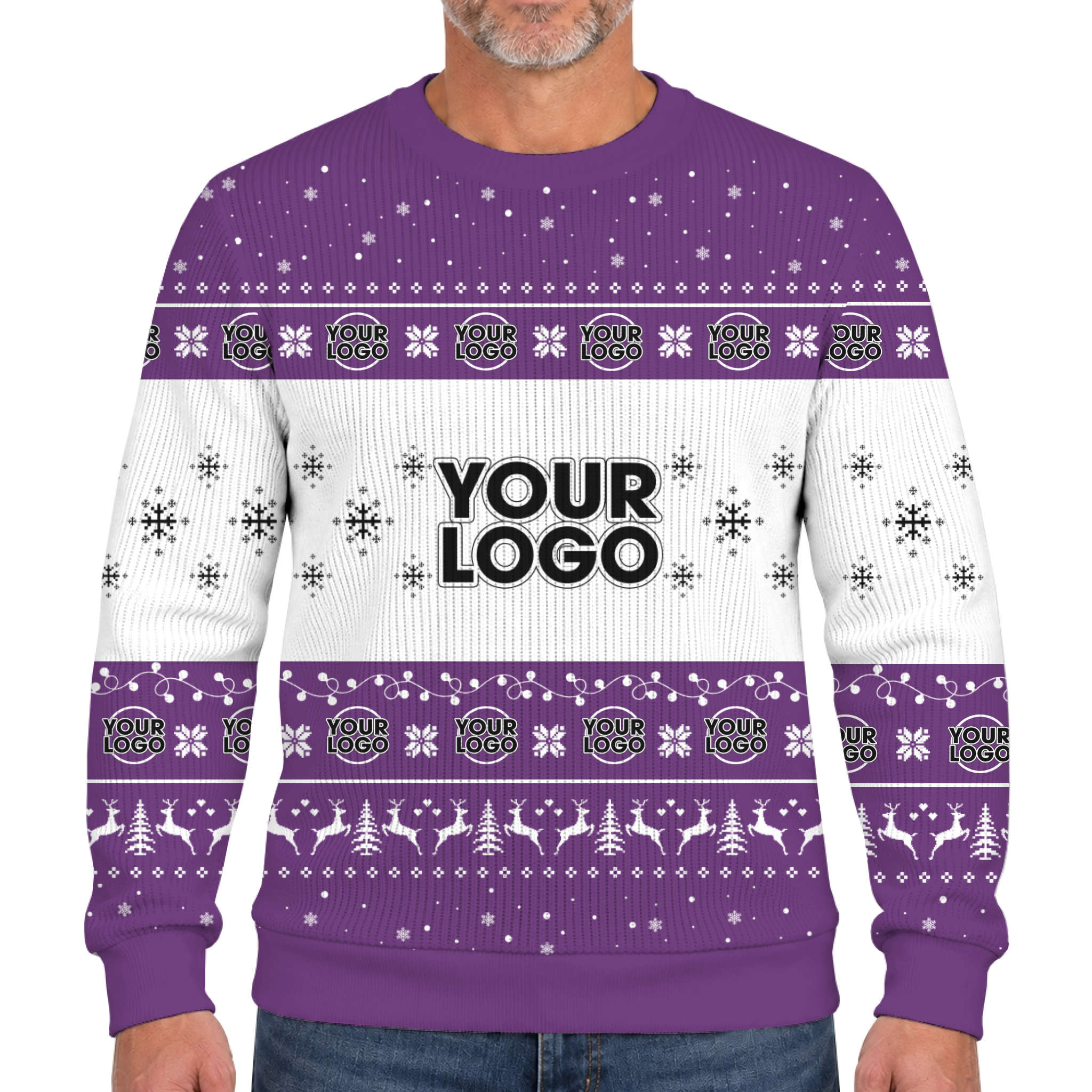 Custom Logo Or Face Ugly Christmas Lookalike Knit Sweater  11