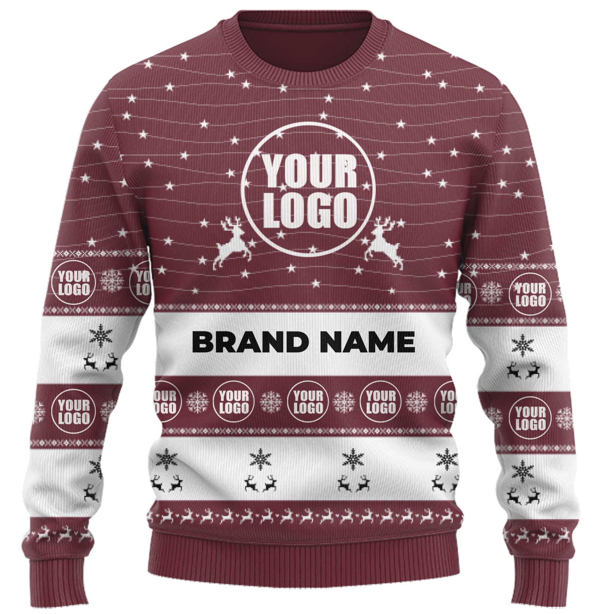 Custom Logo Reindeers Christmas Sweater Bulk Price 6