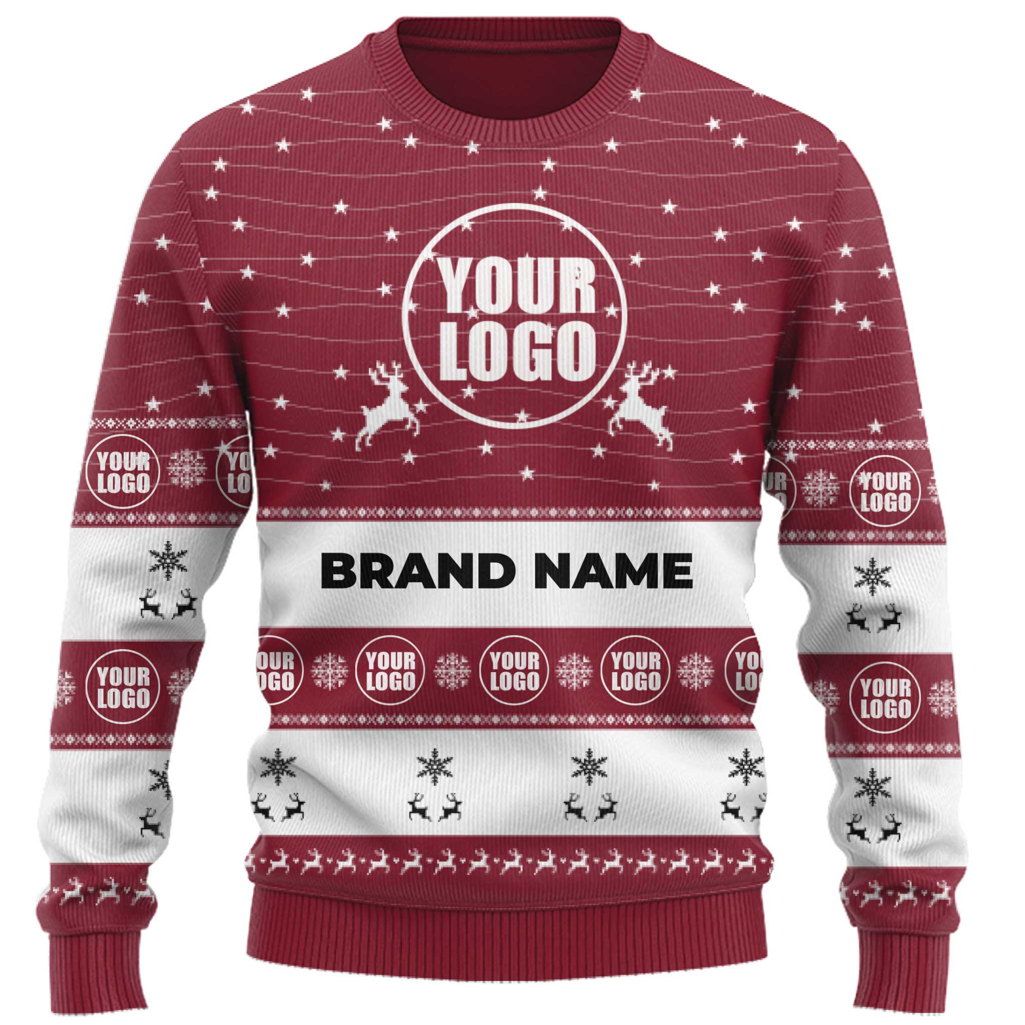 Custom Logo Reindeers Christmas Sweater Bulk Price 7