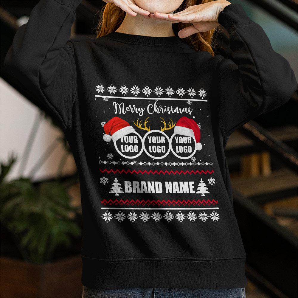 Custom Logo Ugly Xmas Sweatshirt For Team 3