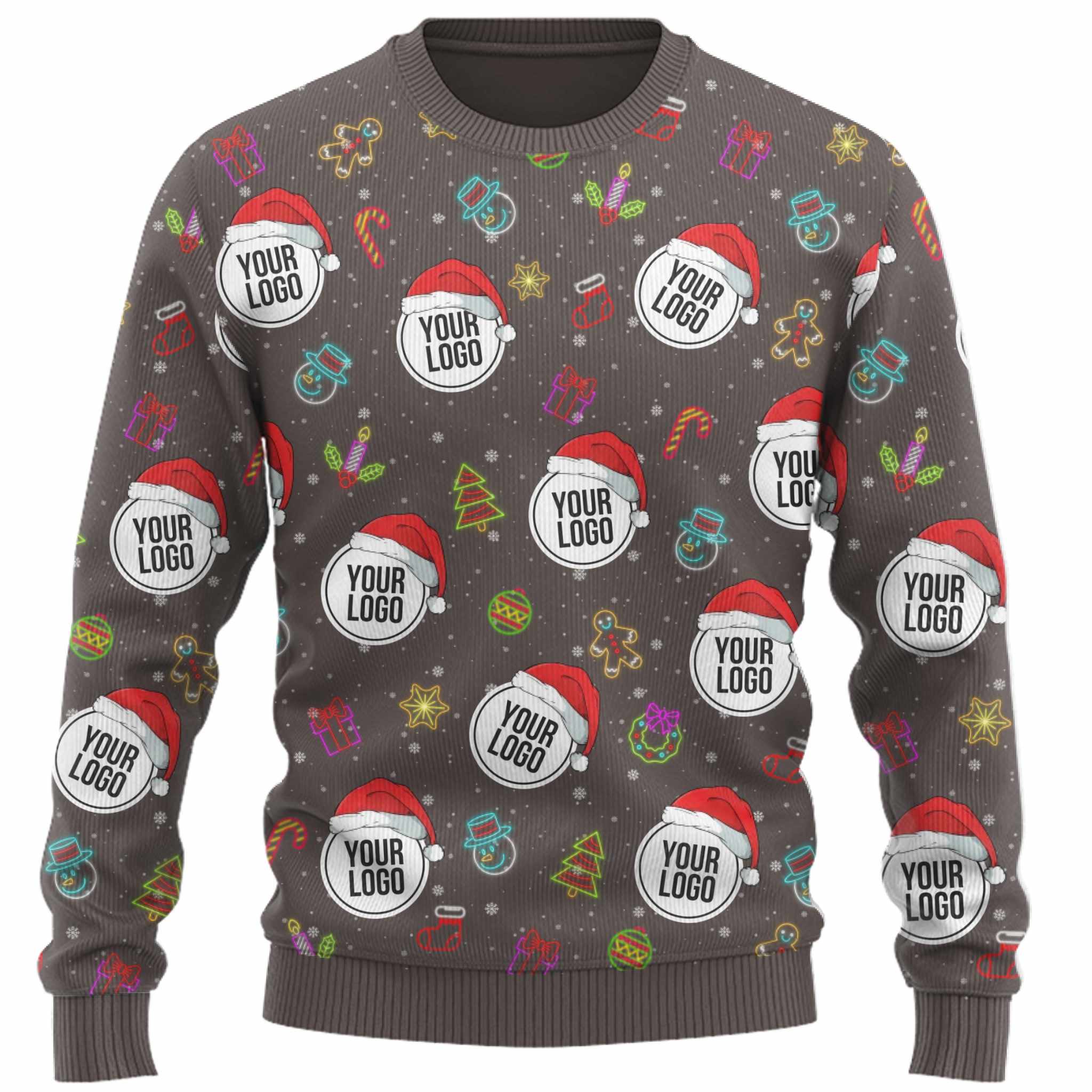 Custom Logos Or Faces Santa Hat Ugly Christmas Sweater  7