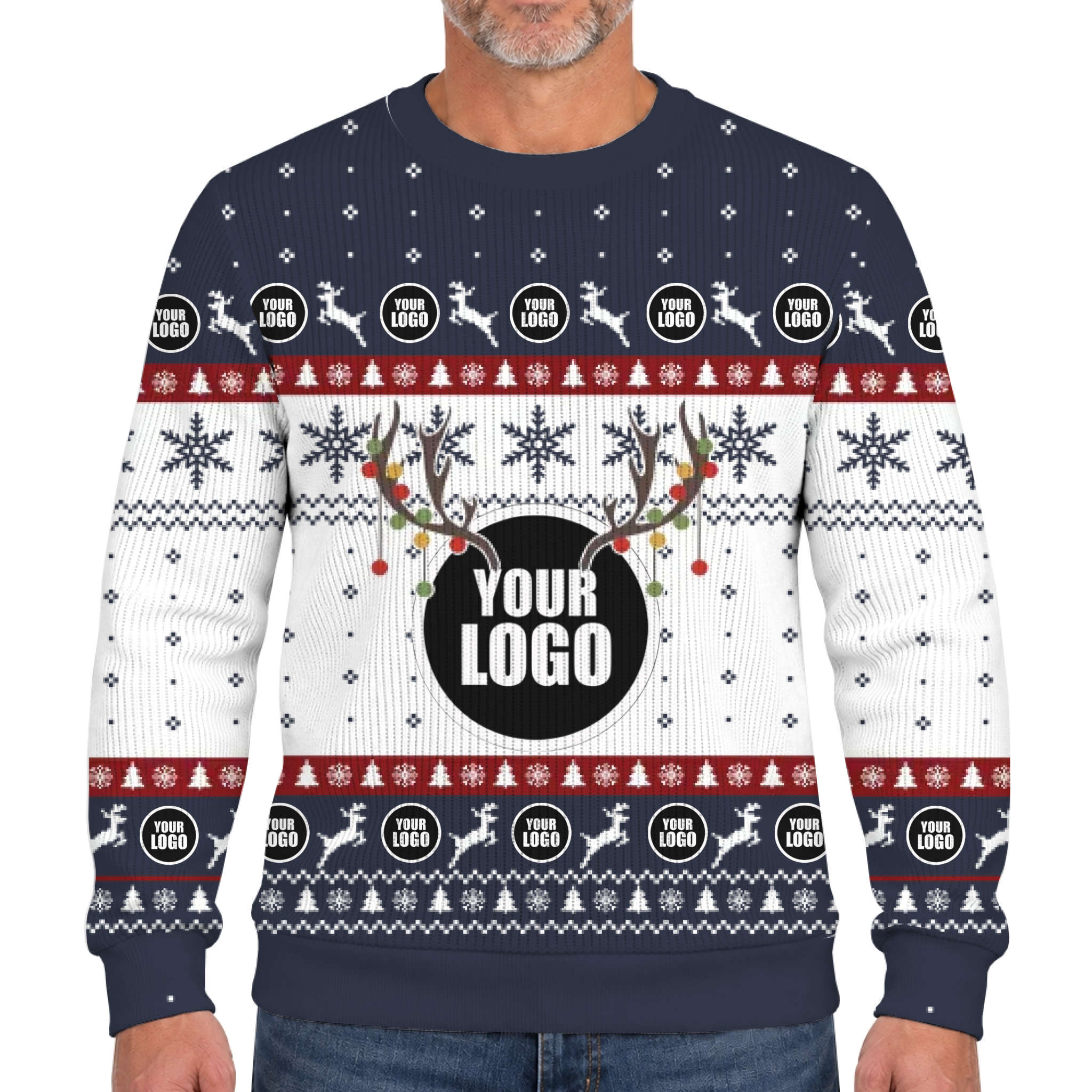 Custom Lookalike Knit Christmas Sweater With Your Logo 5